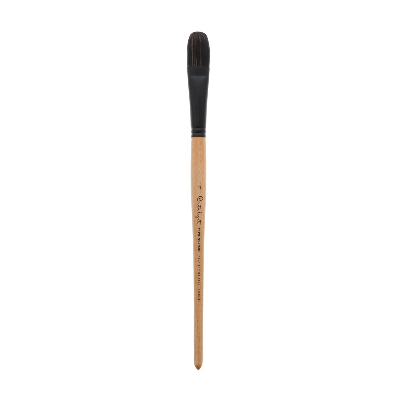 Princeton™ Catalyst™ Polytip™ Long Handle Bristle Filbert Brush