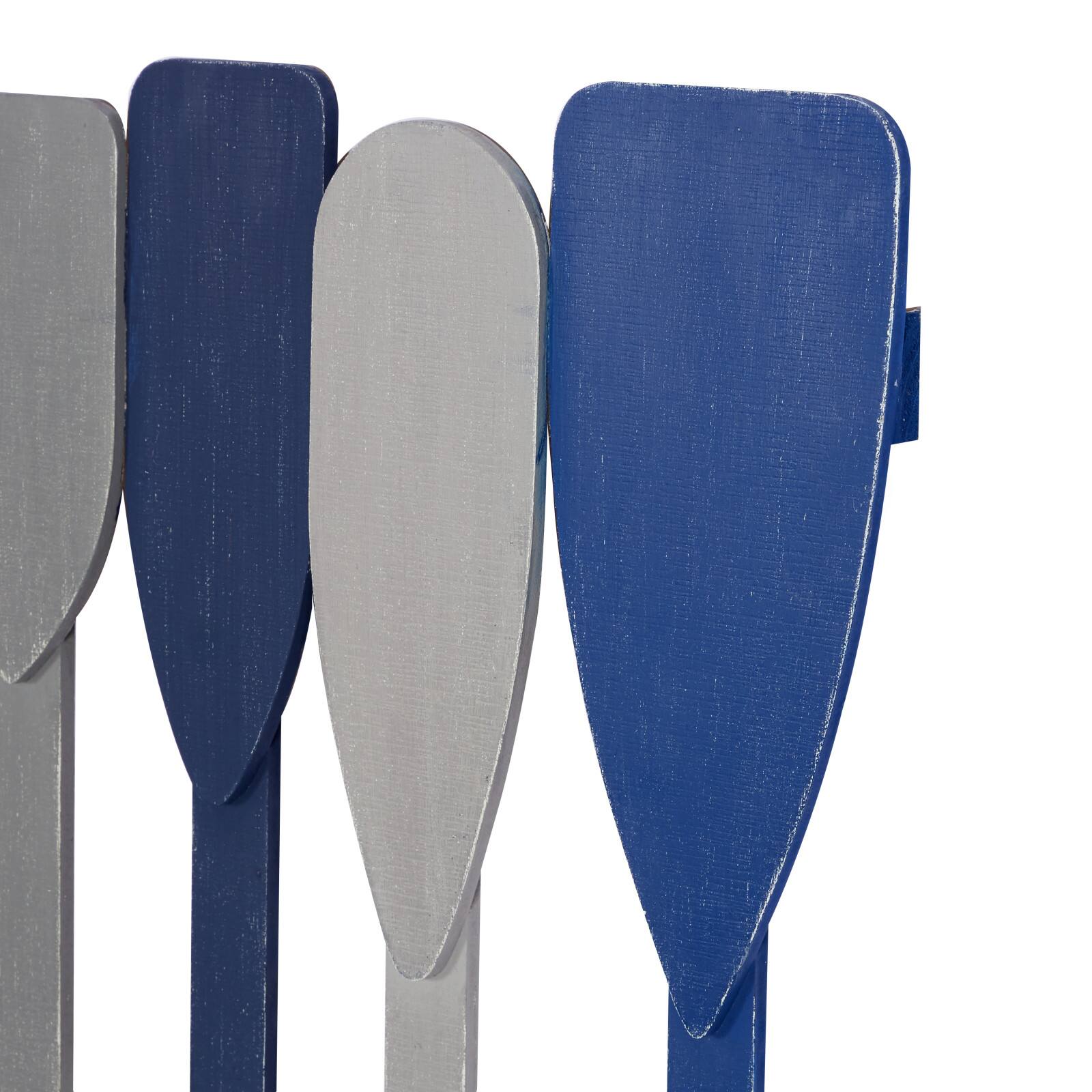 Blue Wood Coastal Wall Hook, 26" x 23" x 4"