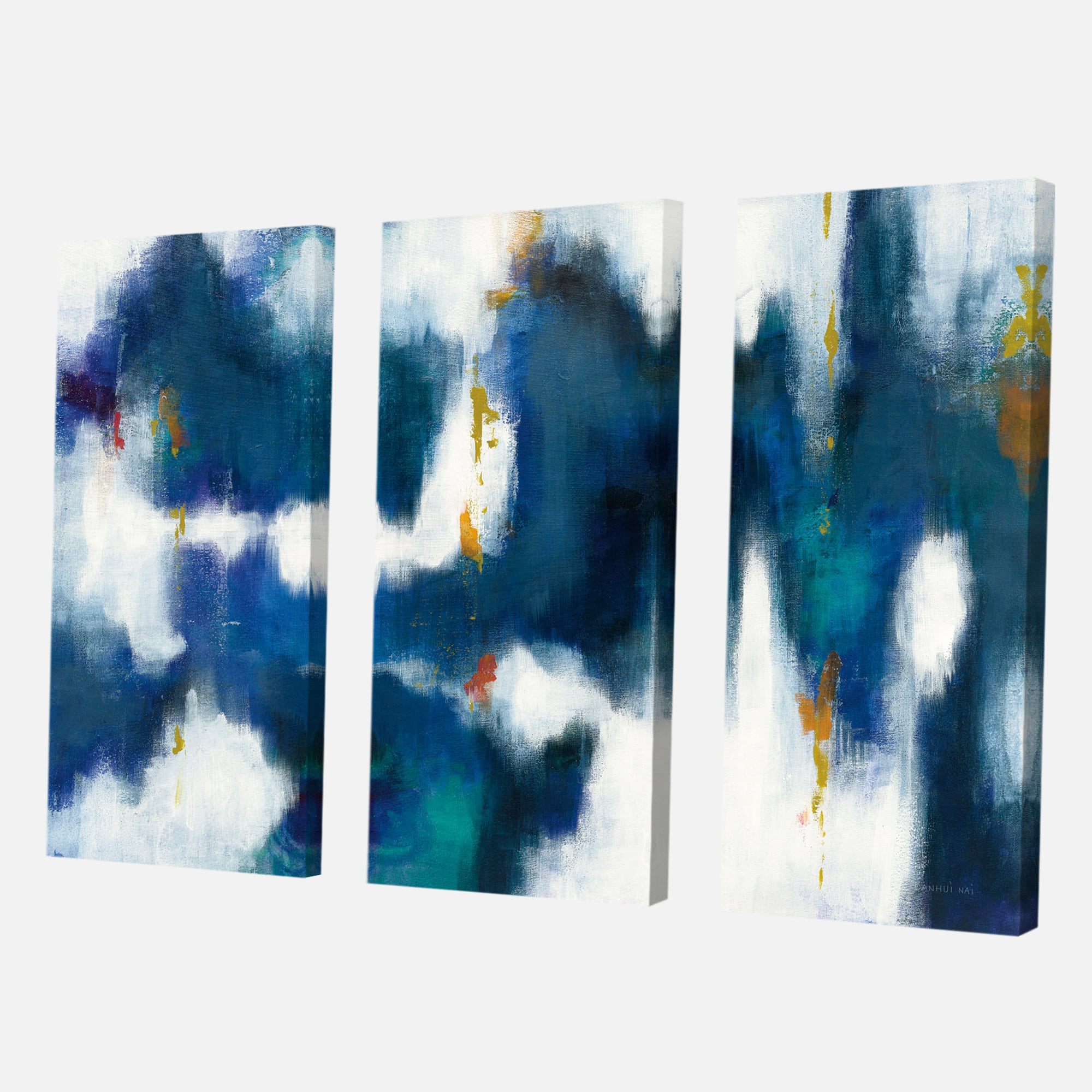 Designart - Blue Glam Texture II - Contemporary Canvas Art