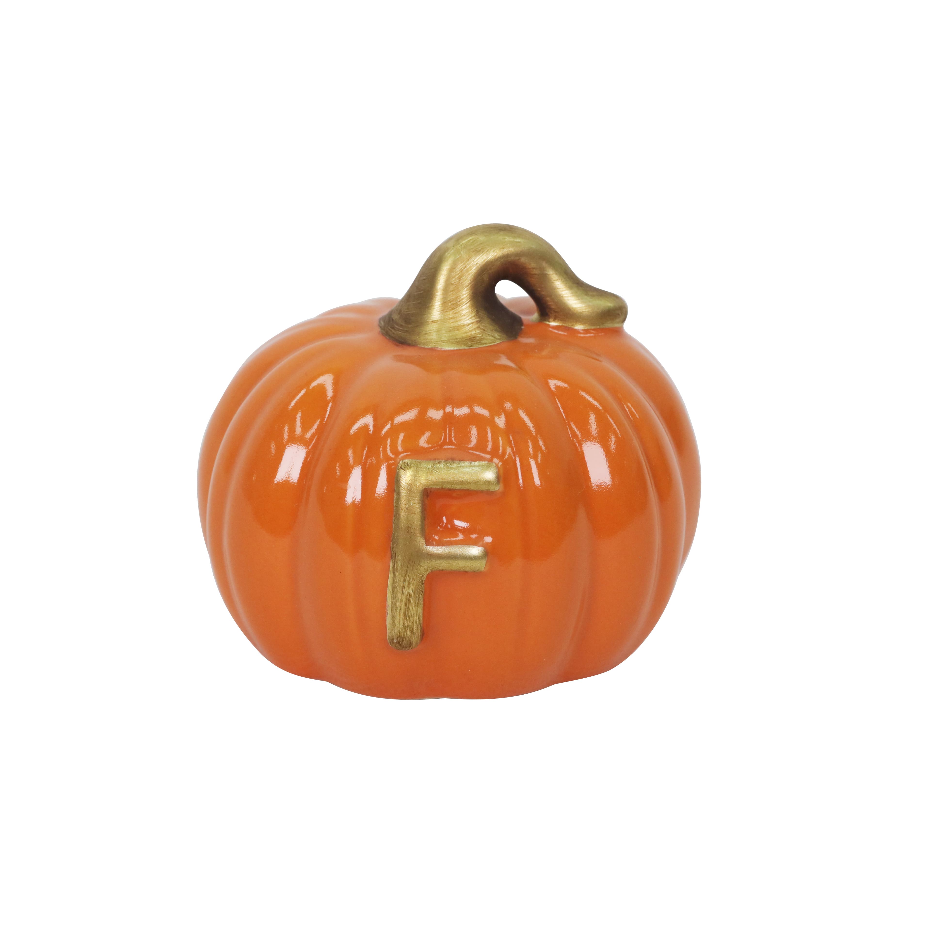 3&#x22; Ceramic Pumpkin Monogram D&#xE9;cor by Ashland&#xAE;