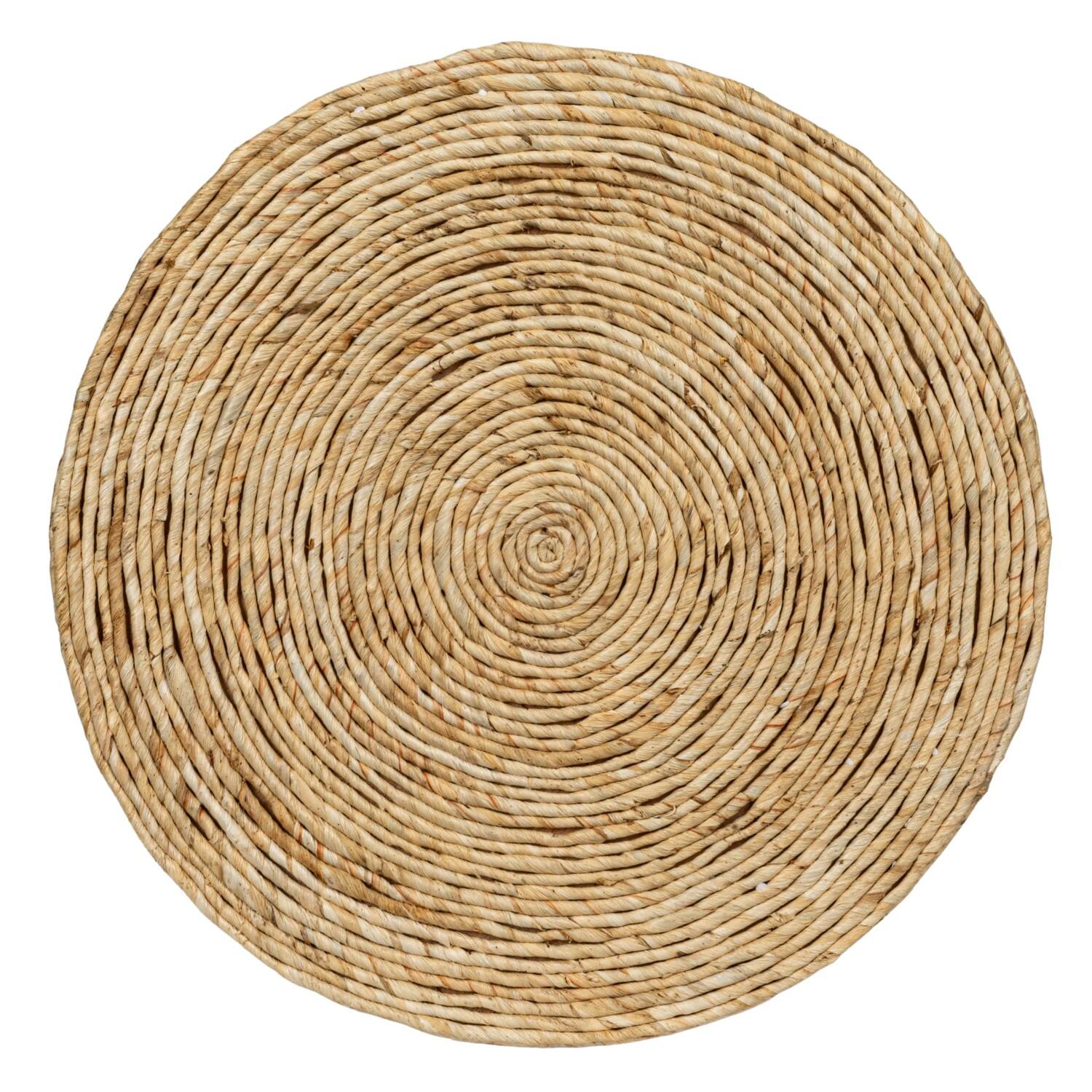 Hello Honey® 20" Natural Coiled Corn Rope Round Accent Table