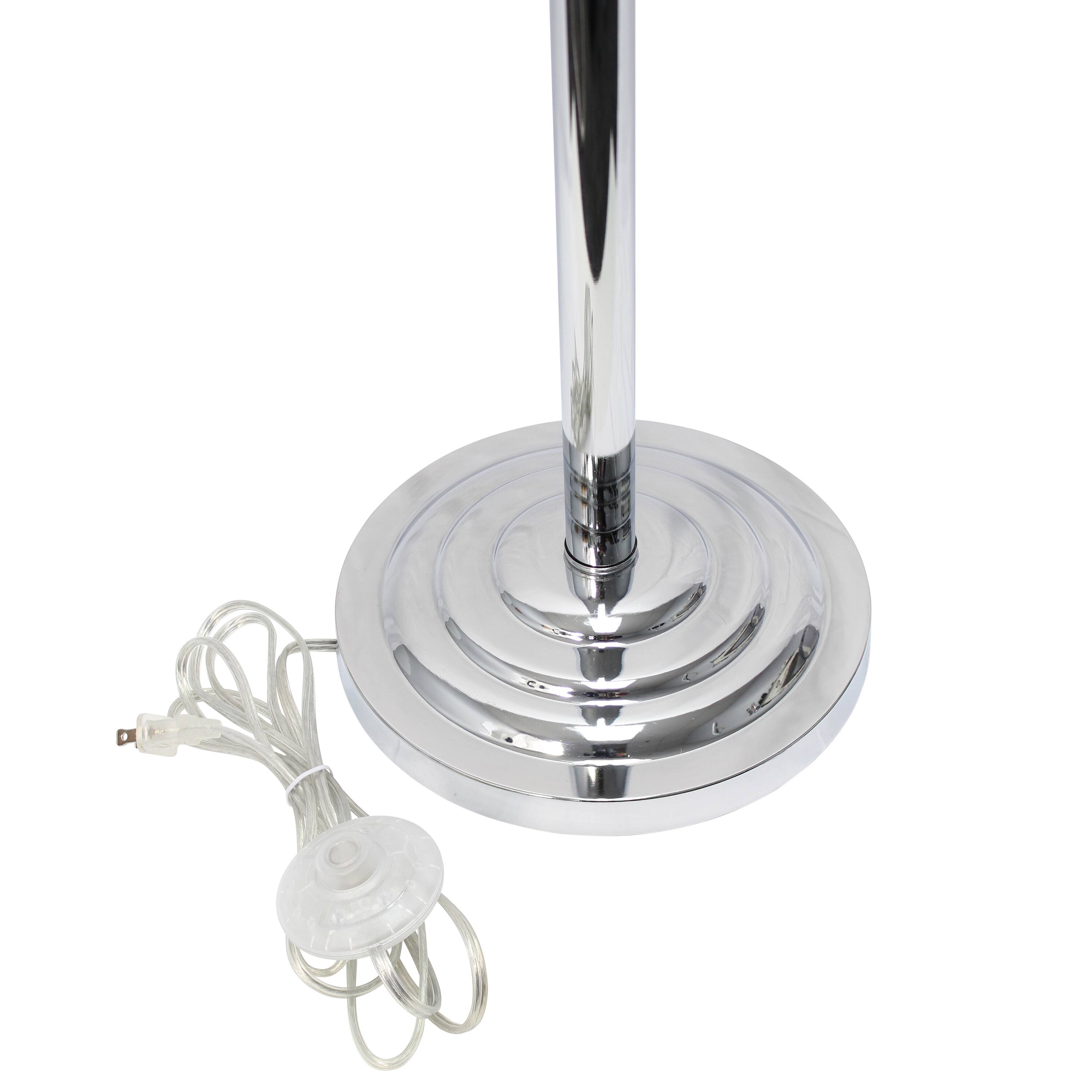 Elegant Designs™ 5ft. Gray Crystal and Chrome Floor Lamp with Drum Shade