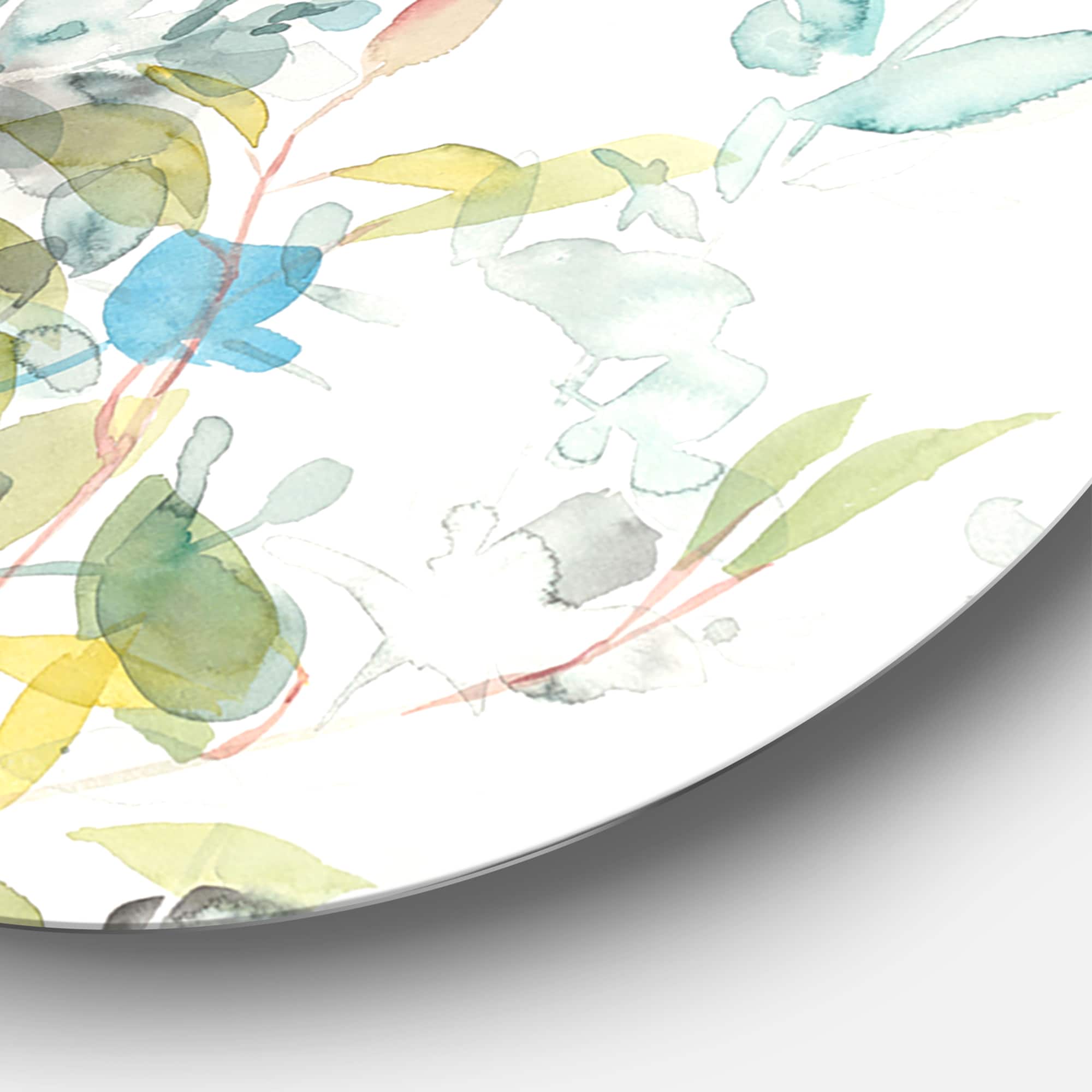 Designart - Eucalyptus Natural Element - Farmhouse Metal Circle Wall Art