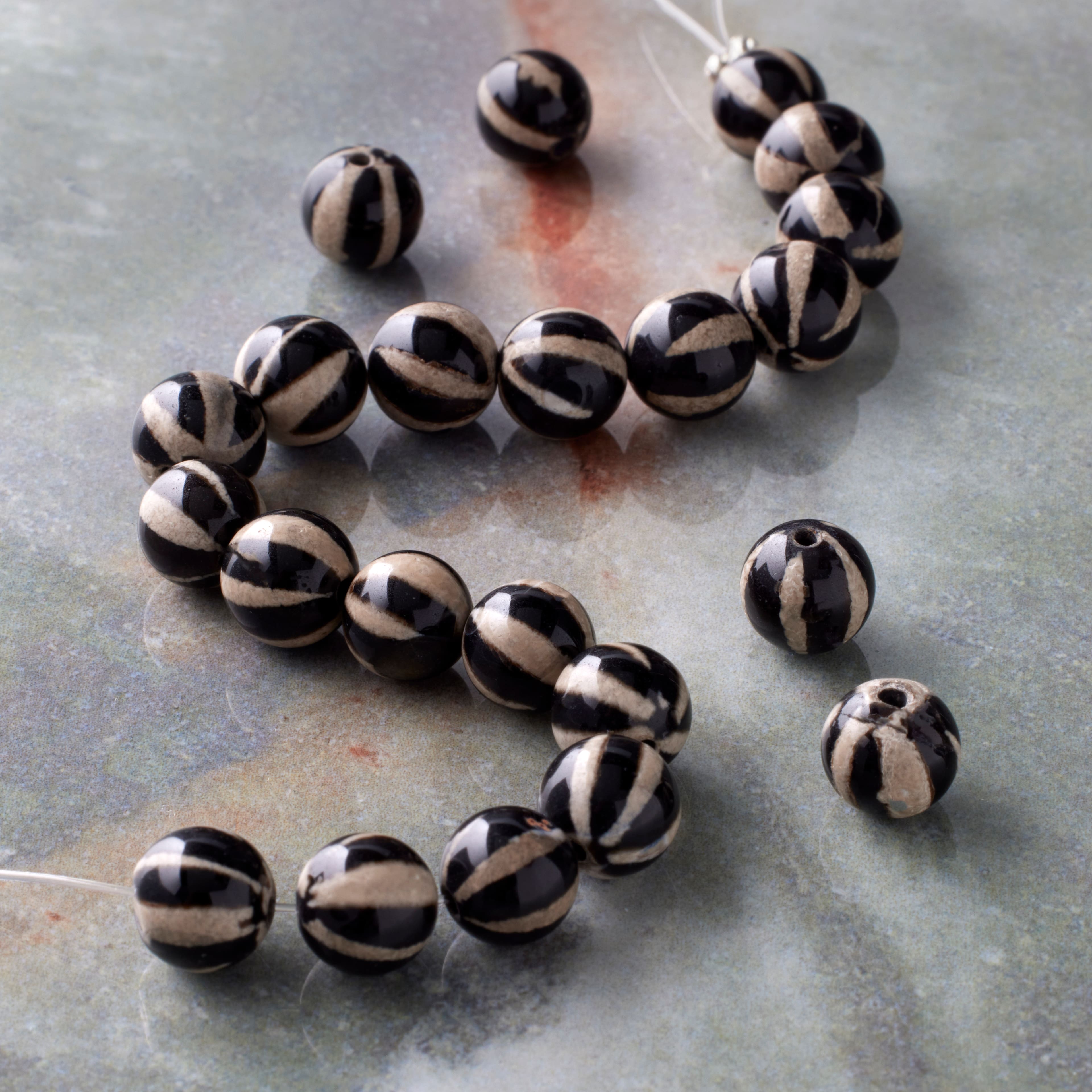 Black Dyed Agate Round Beads, 7.5mm by Bead Landing&#x2122;