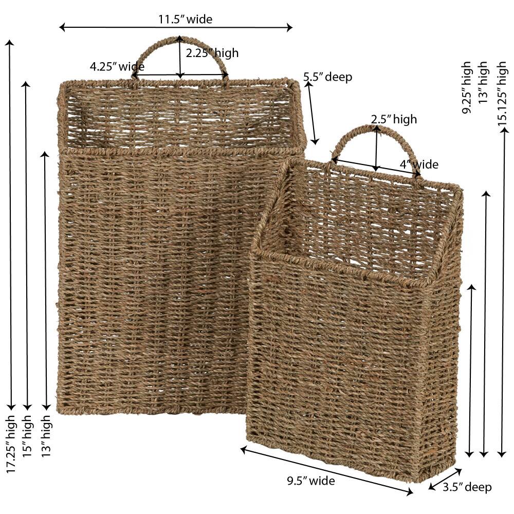 Household Essentials Rectangular Wicker Hanging Baskets