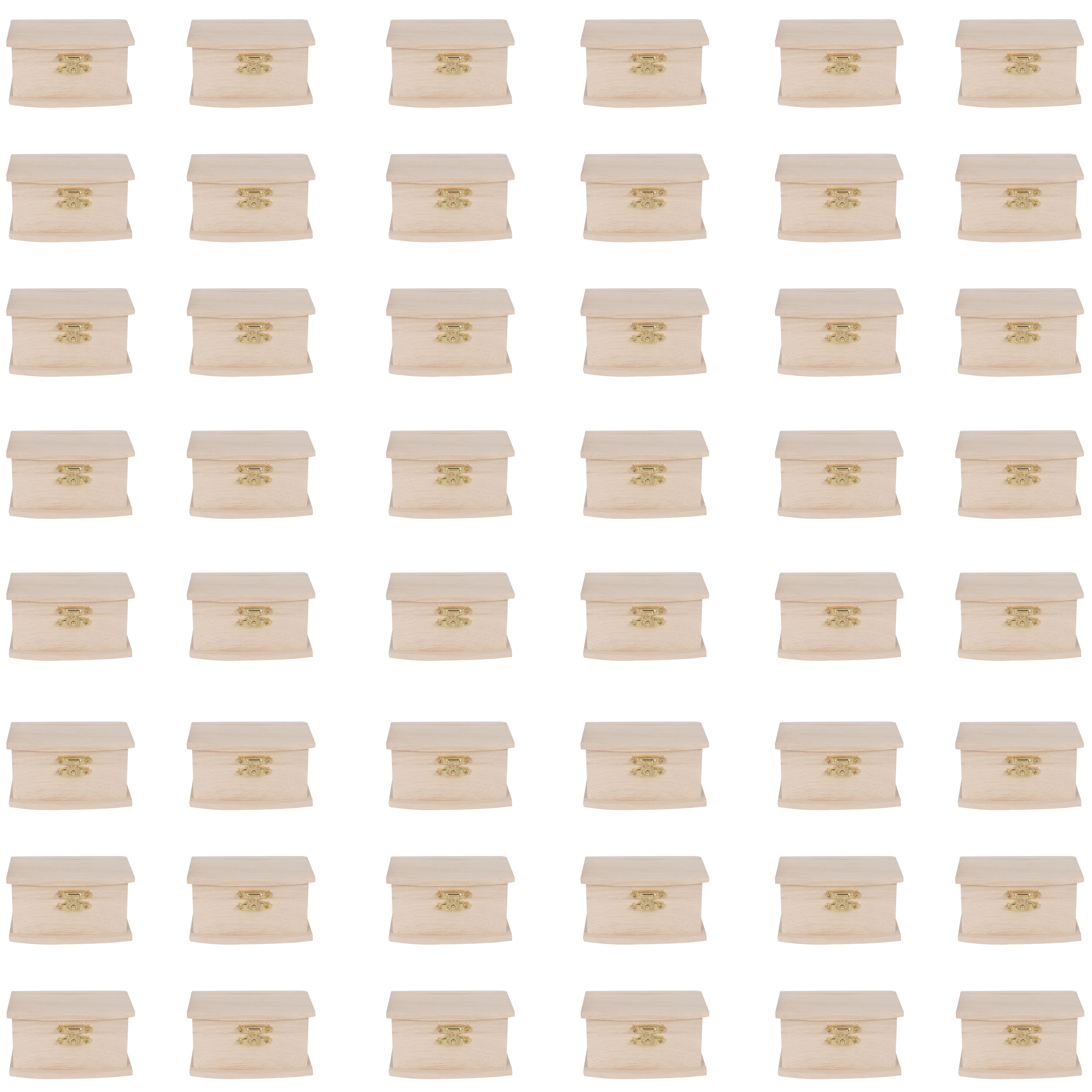 48 Pack: 3.5" Wood Trinket Box by Make Market®