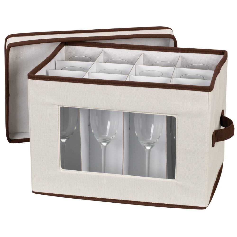 Household Essentials Champagne Glassware Storage Box