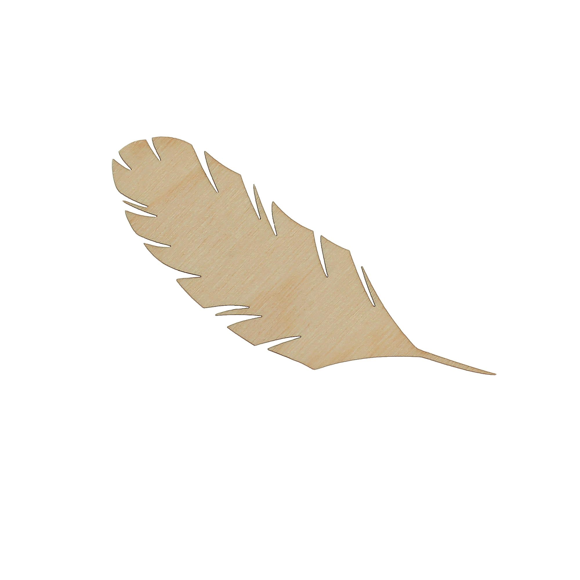 Essentials by Leisure Arts 24 Pack 1.13&#x22; x 3.75&#x22; Feather Flat Wood Shape