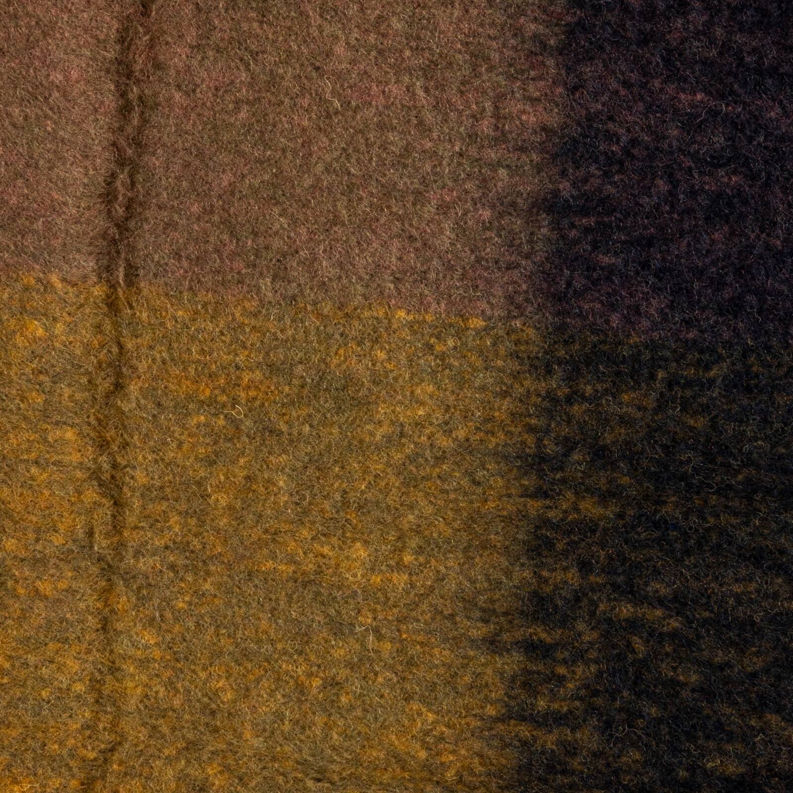 Hello Honey&#xAE; Gold &#x26; Orange Block Wool &#x26; Acrylic Ruffled Throw Blanket