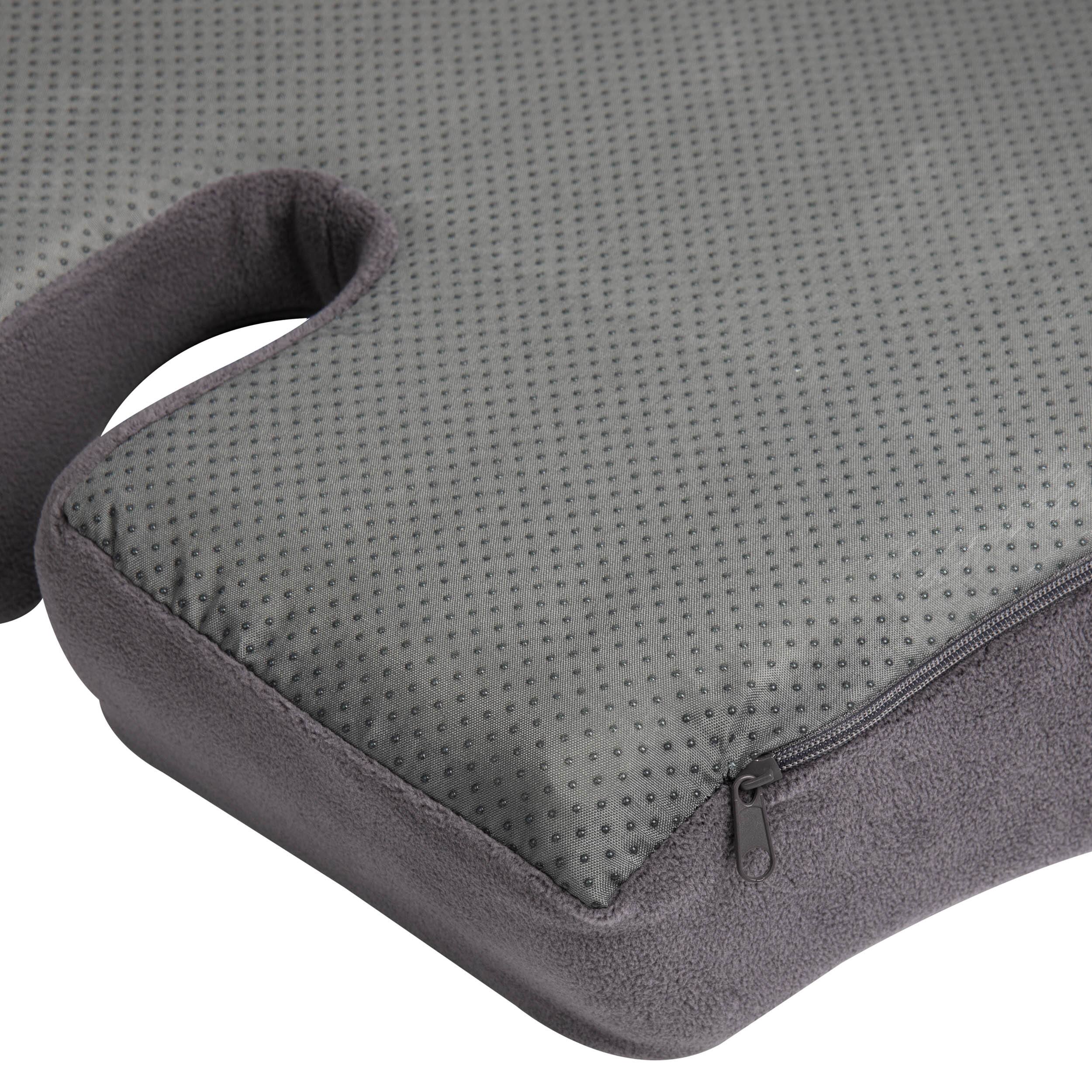Mind Reader 18" Gray Memory Foam Chair Orthopedic Seat Cushion