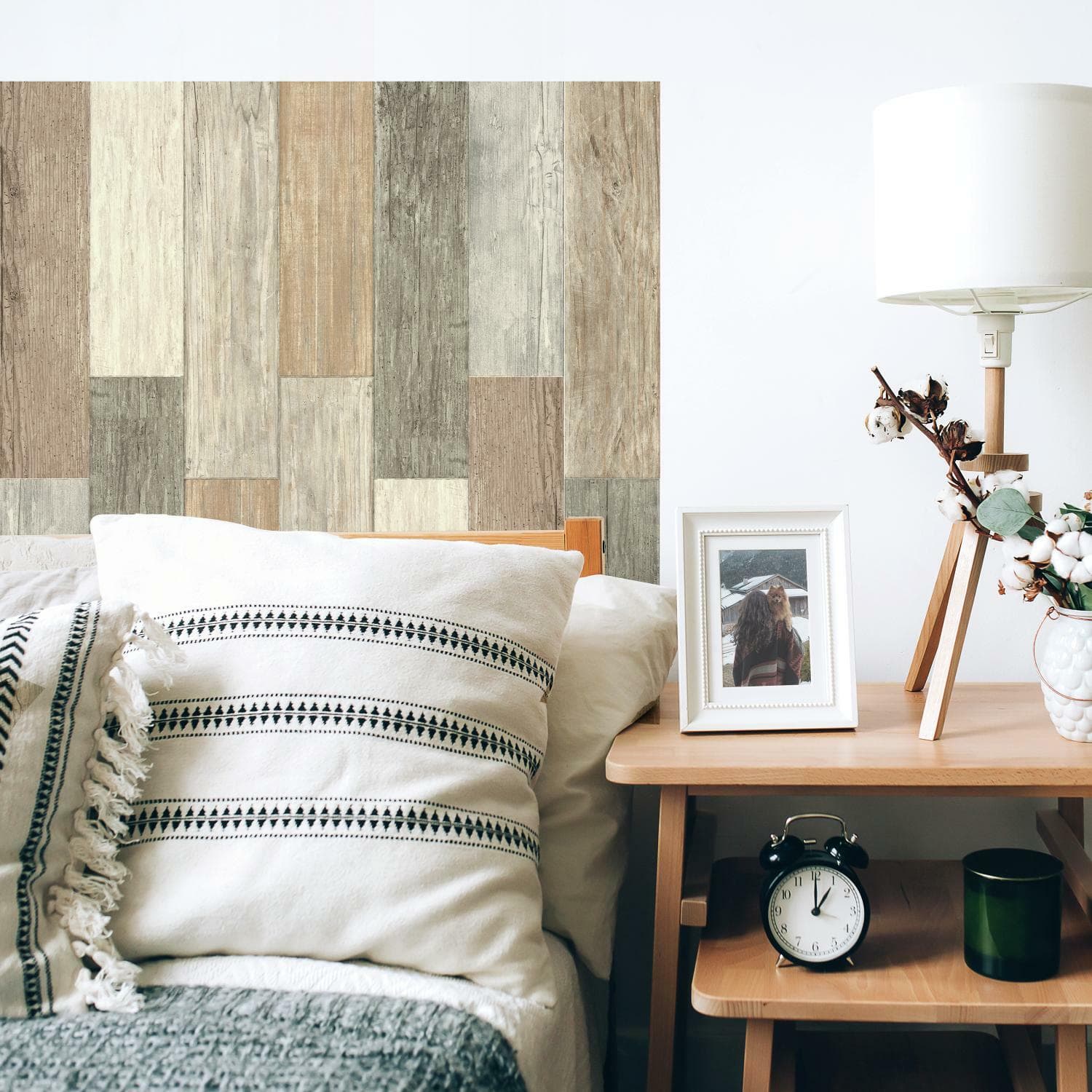 Roommates Distressed Barn Wood Plank Peel & Stick Giant Wall Decals