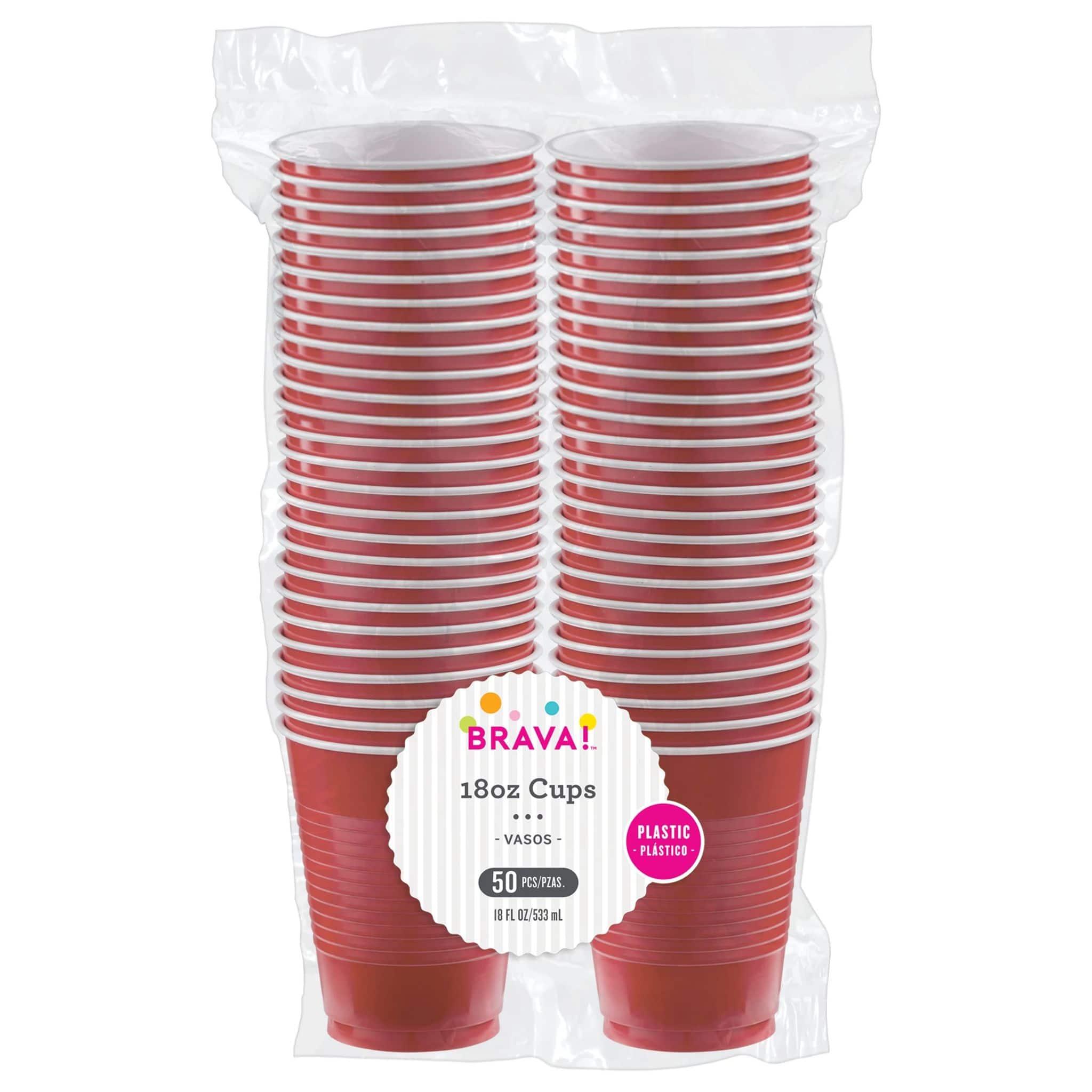 New Pink 18oz Plastic Cups