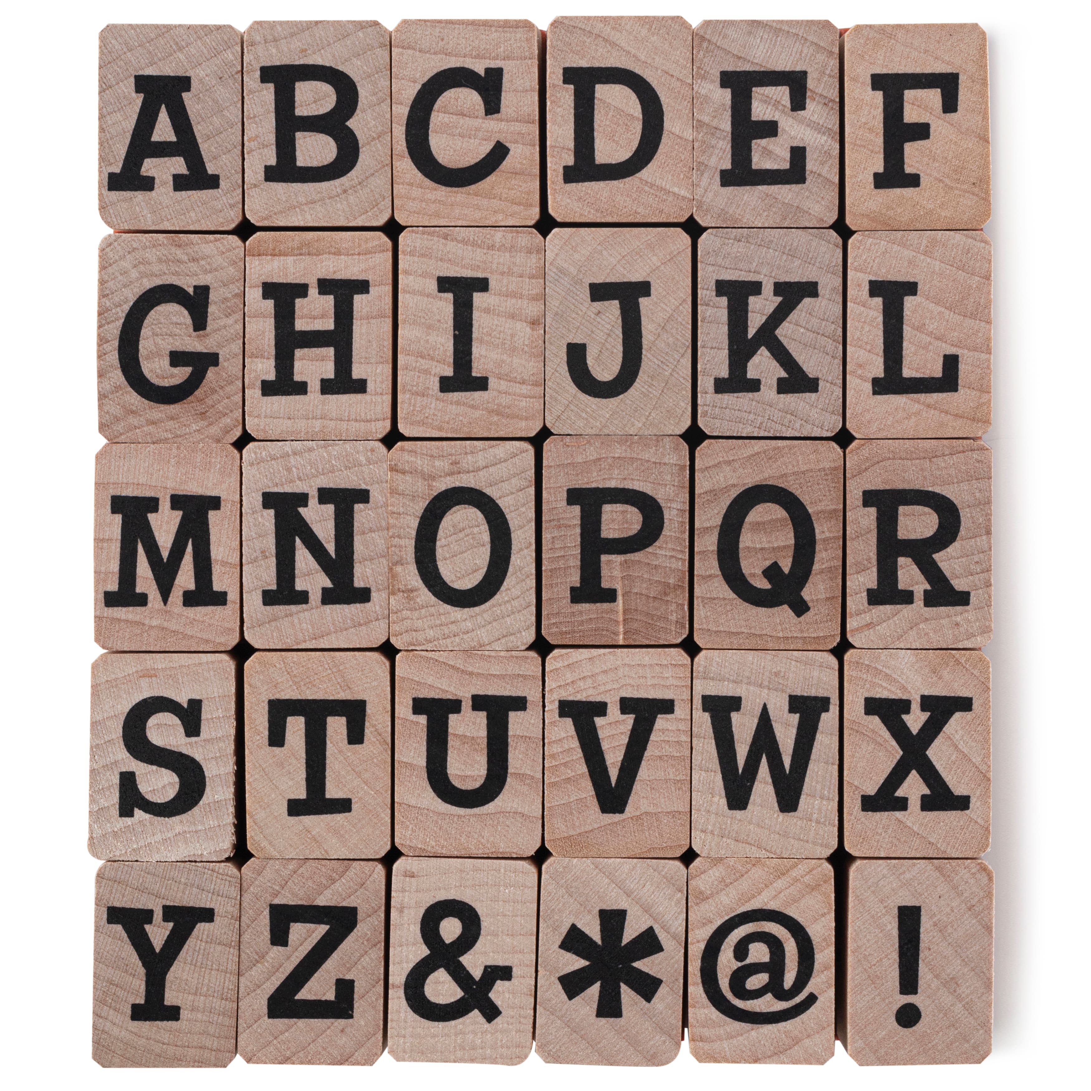 6 Pack: Large Uppercase Alphabet Wood Stamp Set by Recollections&#x2122;