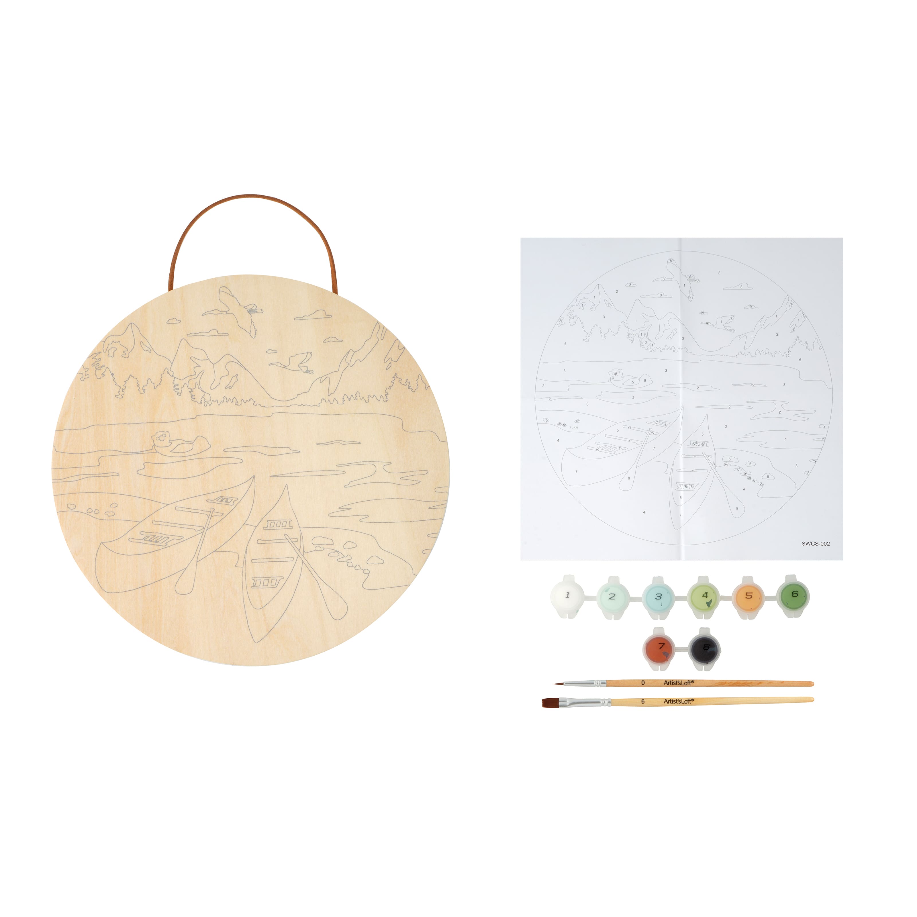 8&#x22; Canoe Paint-by-Number Plywood Surface Kit by Artist&#x27;s Loft&#xAE;