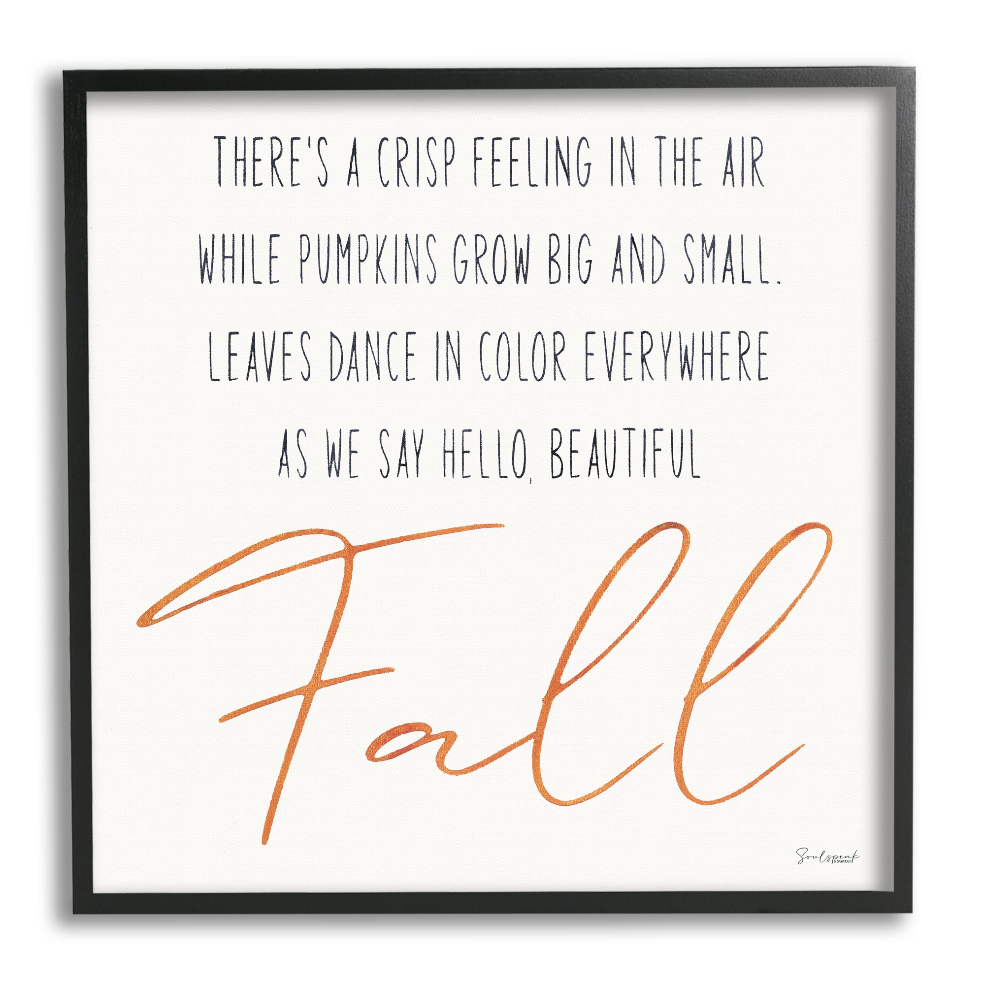 Stupell Industries Hello Beautiful Fall Uplifting Rhyme Framed Giclee Art