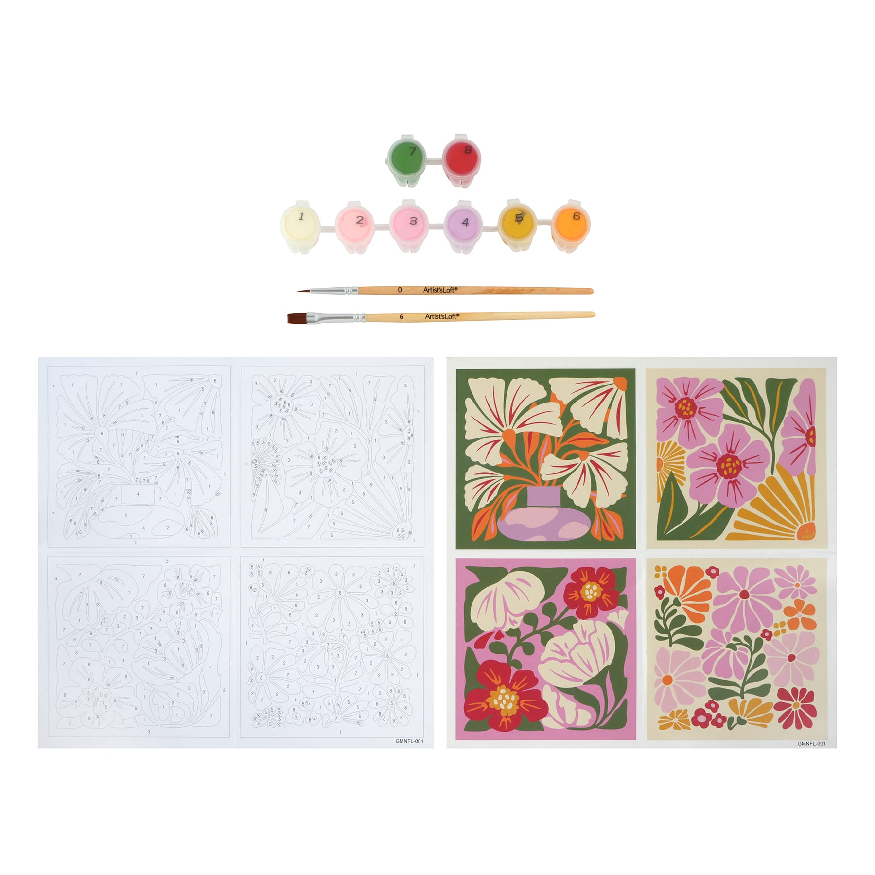 Vector Flowers Paint-by-Number Gallery Mini Kit by Artist&#x27;s Loft&#xAE;
