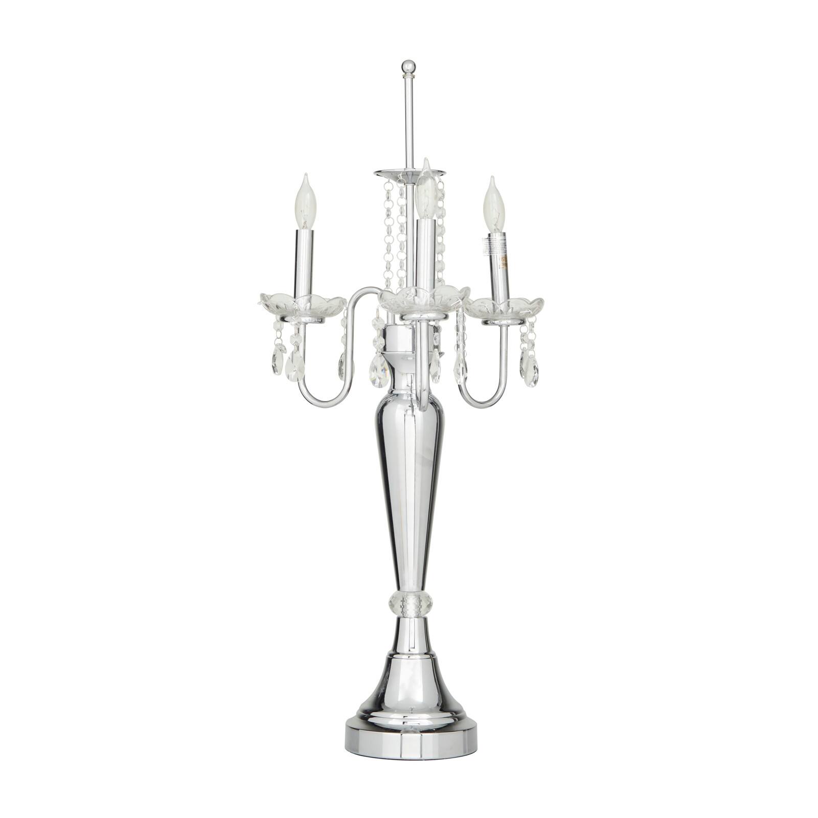 Silver Metal Table Lamp 16&#x22; x 16&#x22; x 31&#x22;