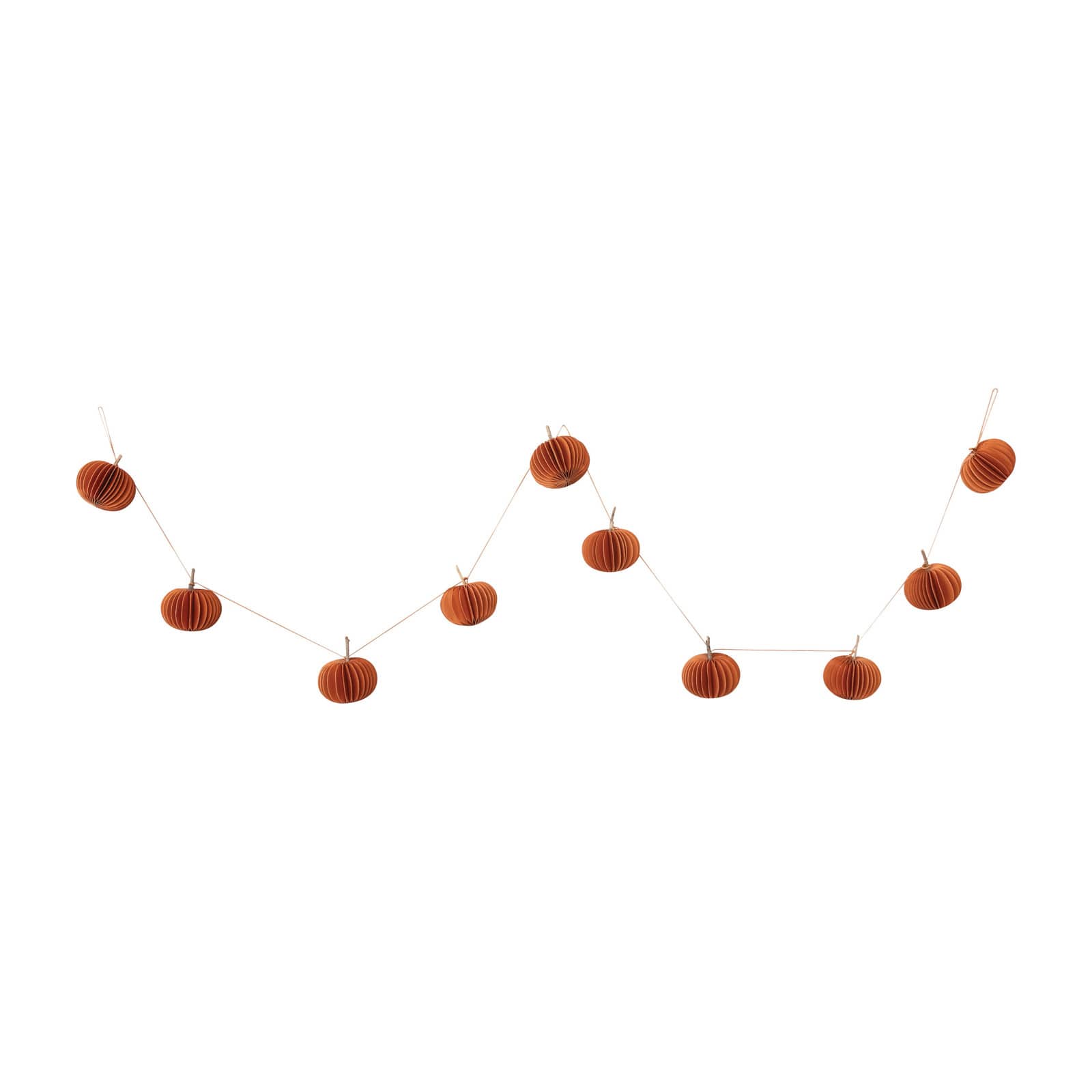 Hello Honey&#xAE; 6ft. Orange Paper Folding Honeycomb Pumpkin Garland
