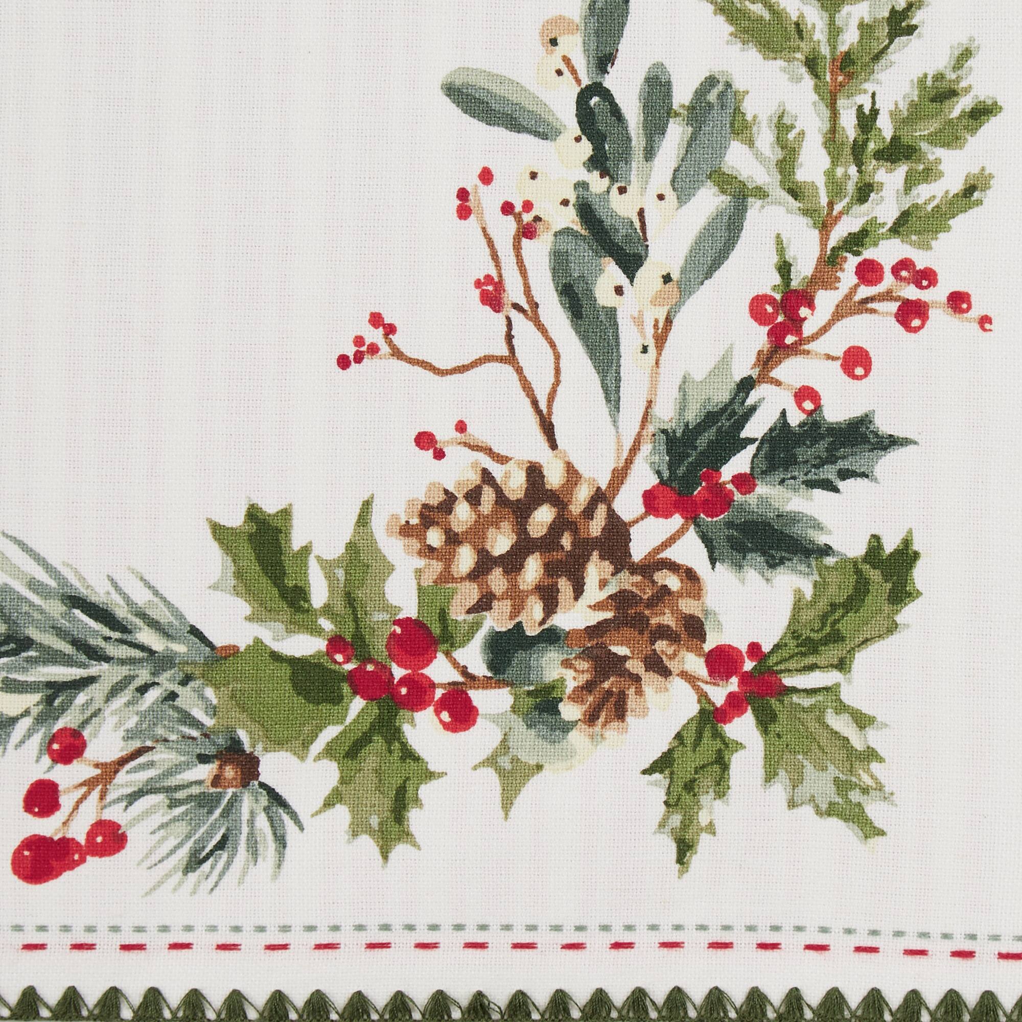 DII® Heritage Holiday Sprigs Reversible Embellished Placemats, 4ct.