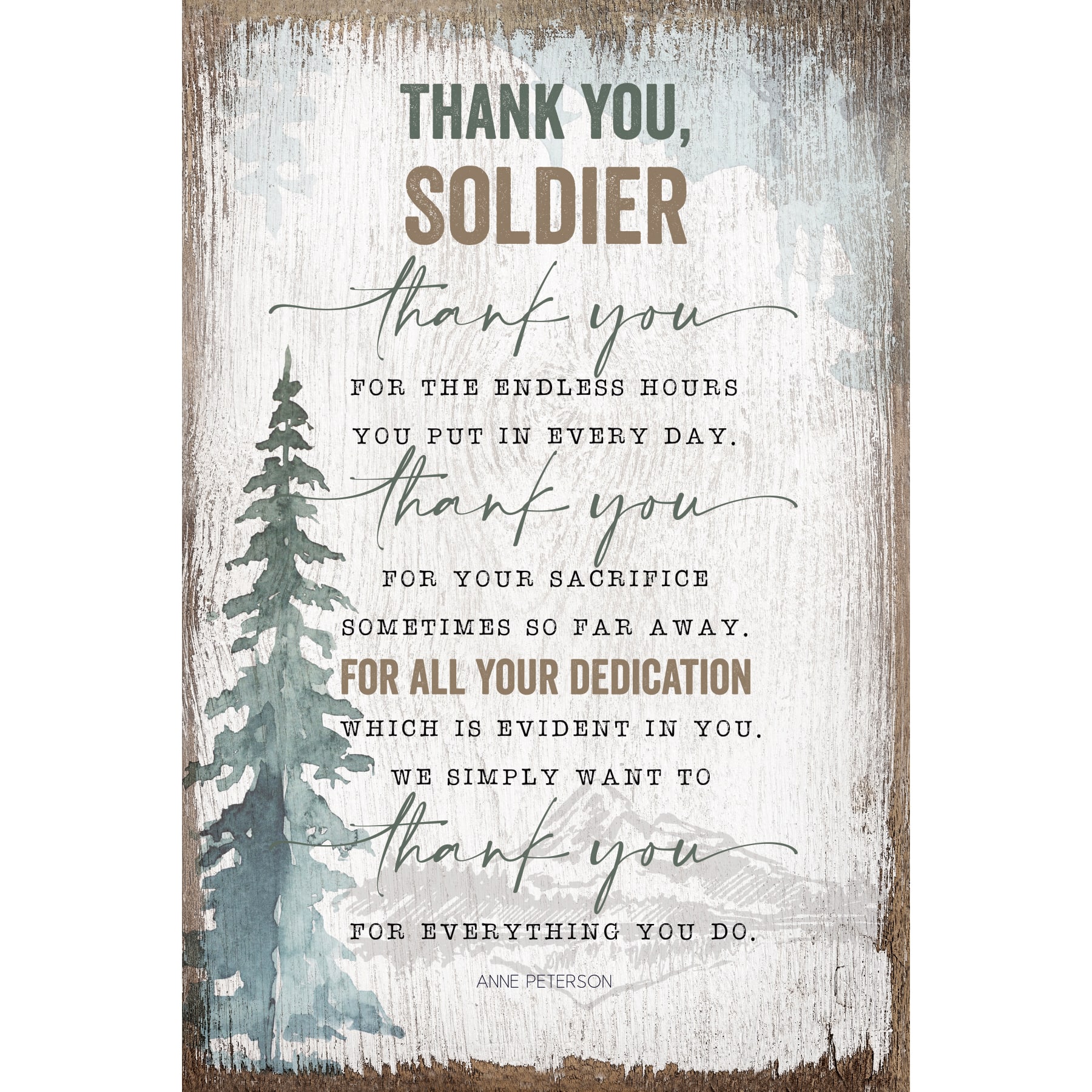 Thank You Soldier Inspirational Wood Plaque