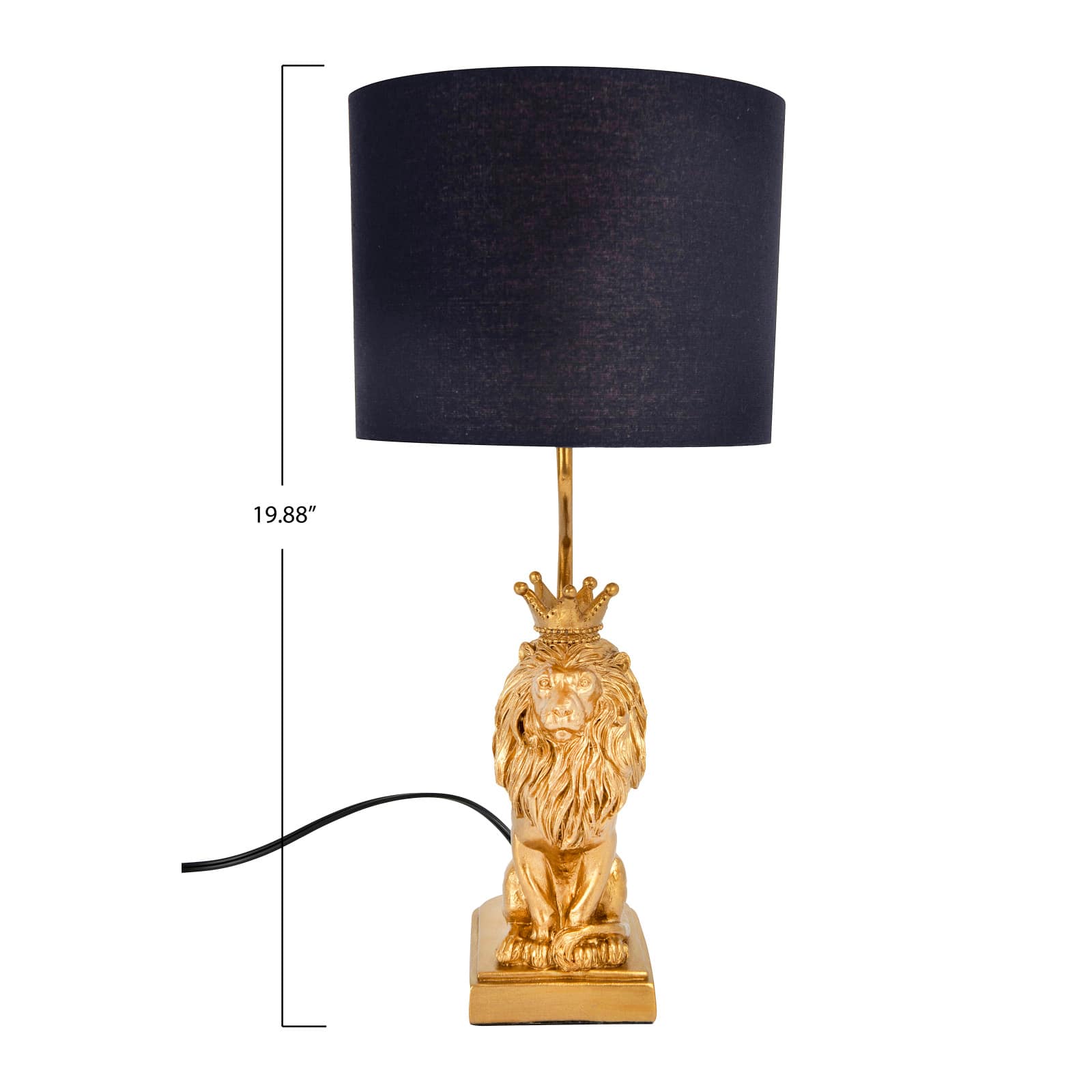 20&#x22; Gold Lion Table Lamp