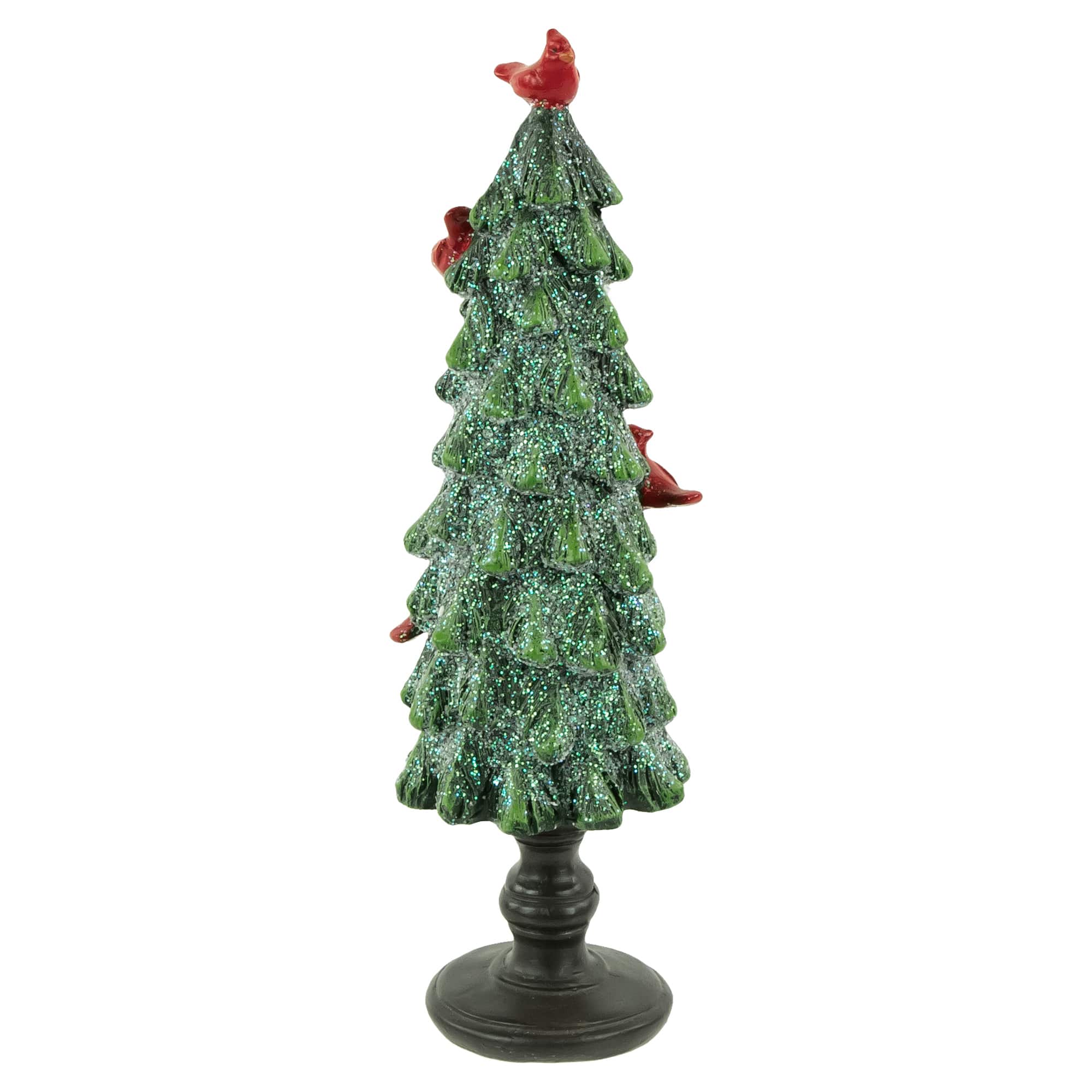 8.75" Unlit Glittered Cardinals Decoration Christmas Tree