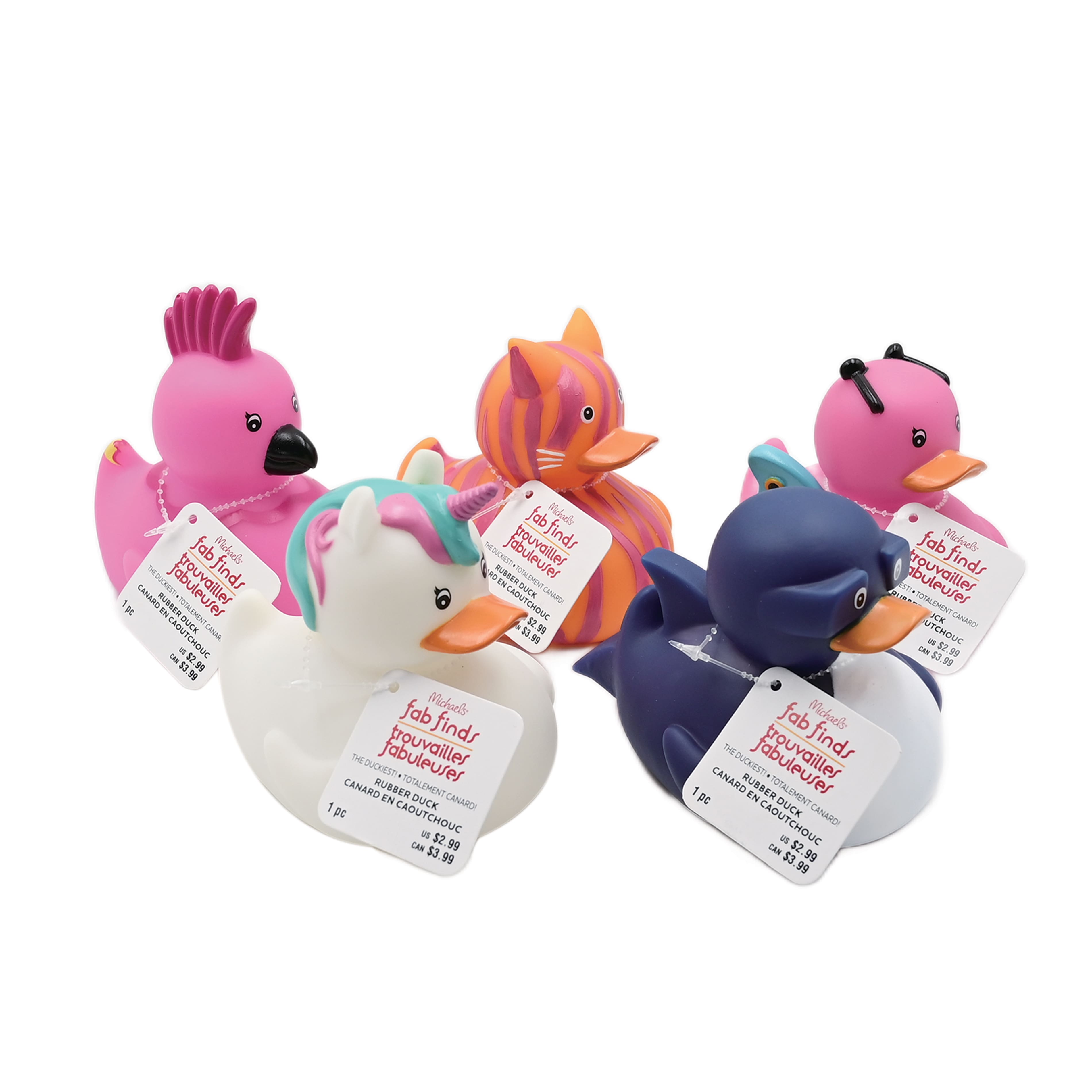 Assorted 4&#x22; Animal Rubber Duck, 1pc. by Fab Finds