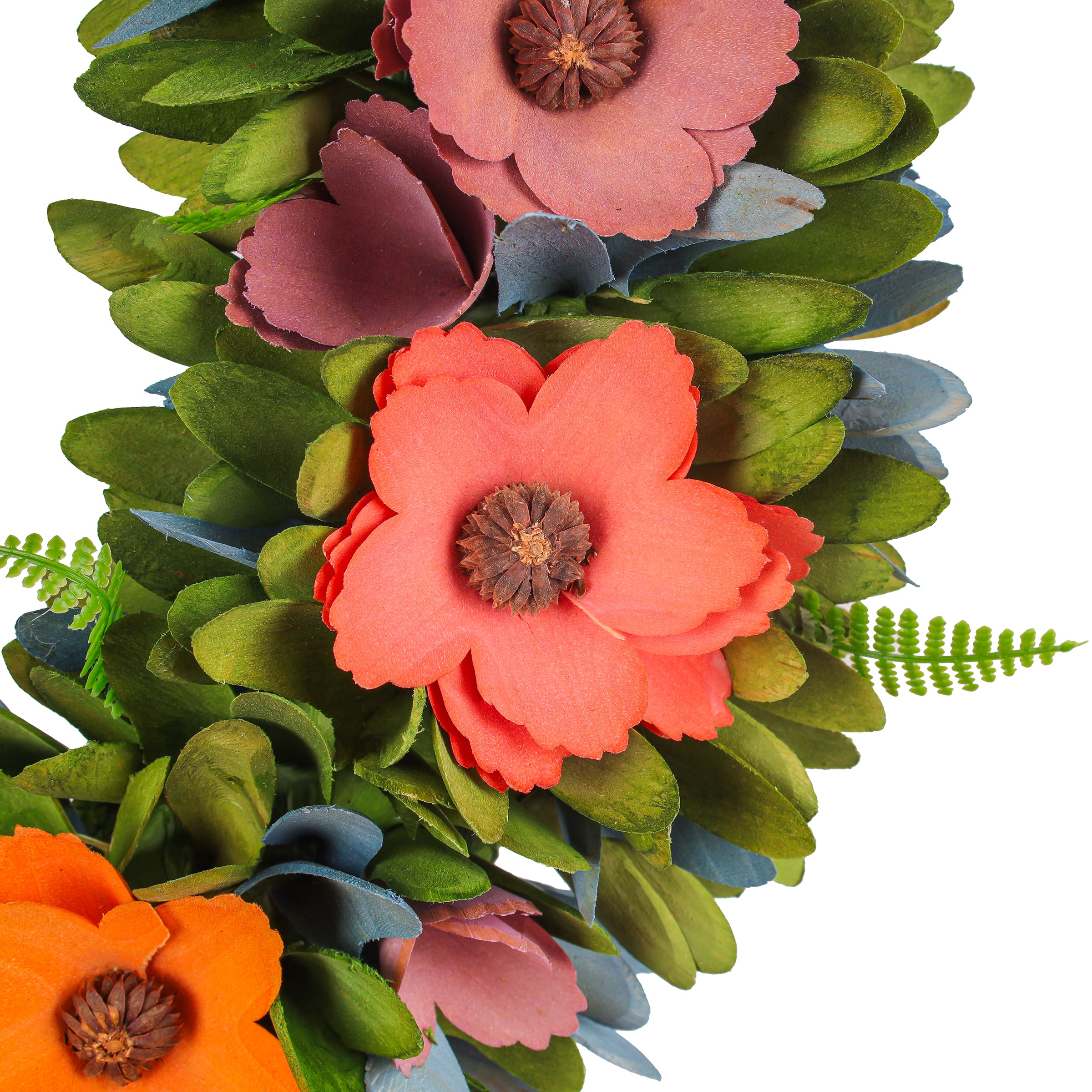 18" Spring Floral Wreath with Fern