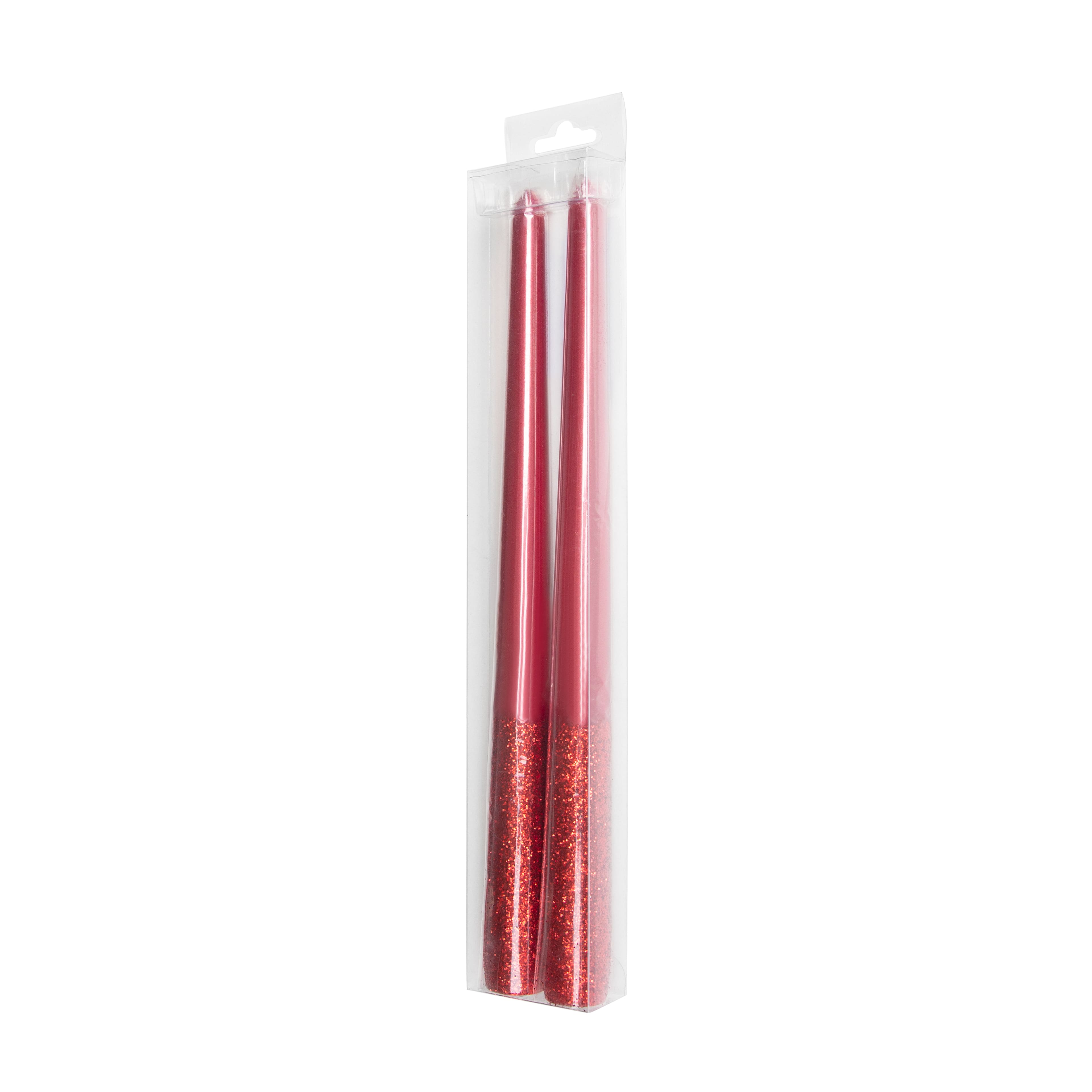 10&#x22; Red Glitter Taper Candles, 2ct. by Ashland&#xAE;