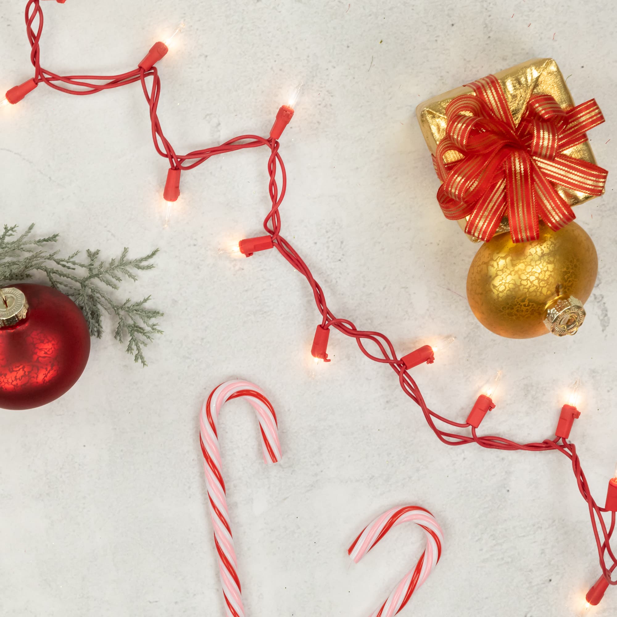 50ct Clear Mini Valentine's Day Light Set 10ft Red Wire