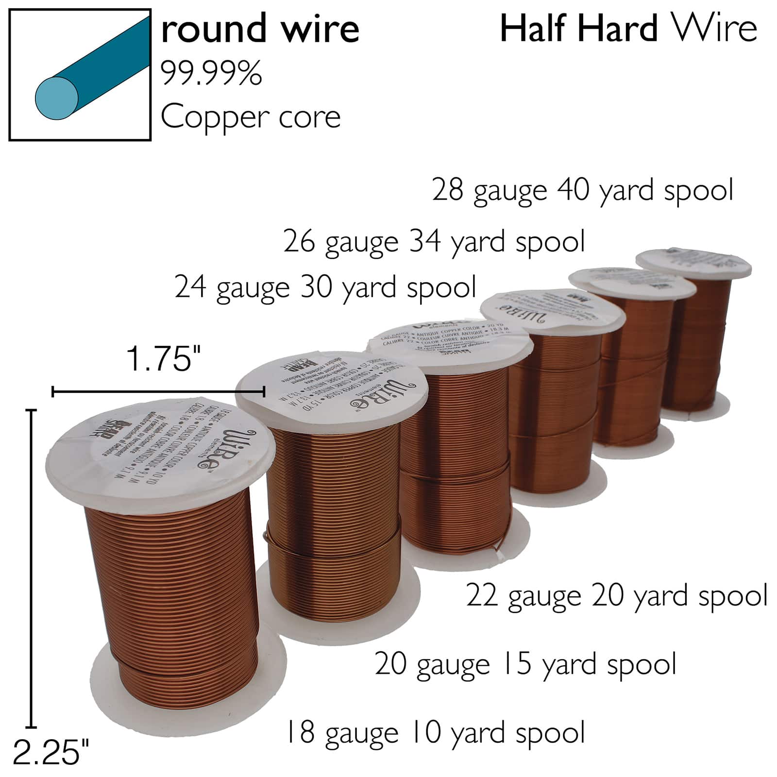 The Beadsmith® Wire Elements™ Tarnish Resistant Medium Temper Assorted Gauge Wire Spools