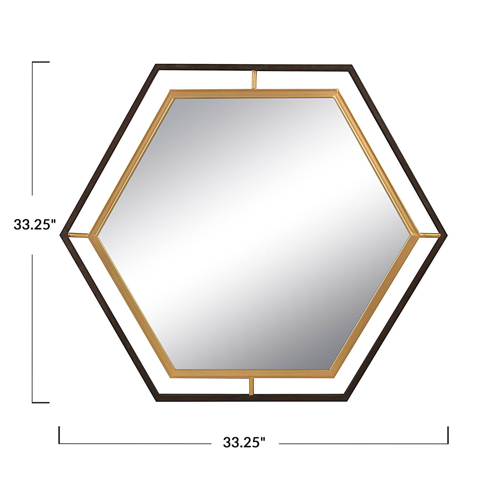 Hello Honey® Two Tone Hexagon Metal Wall Mirror