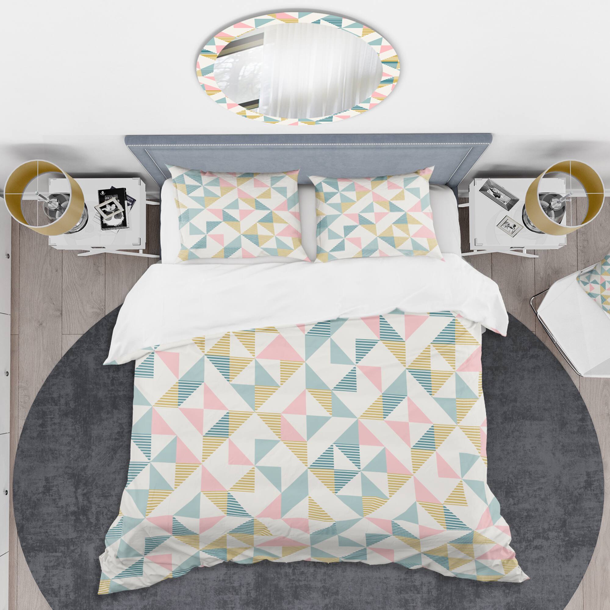 Designart &#x27;Diamond Retro XI&#x27; Mid-Century Duvet Cover Set