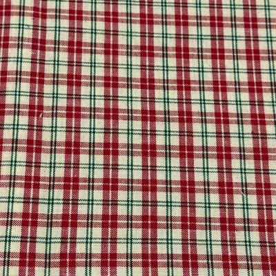 Feldman Green & Red Small Homespun Plaid Cotton Fabric image