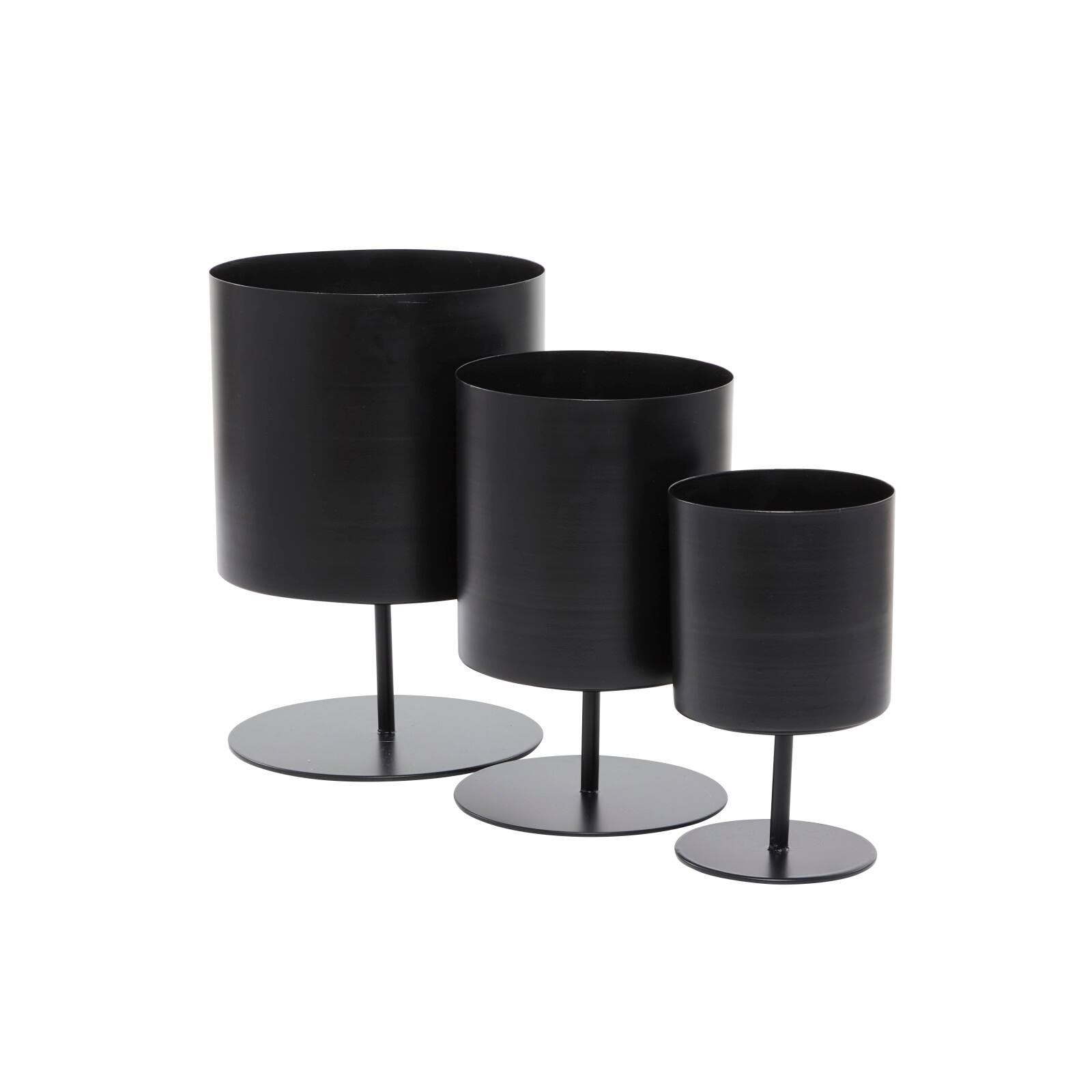 The Novogratz Black Modern Planter, Set of 3" 14", 12", 10"