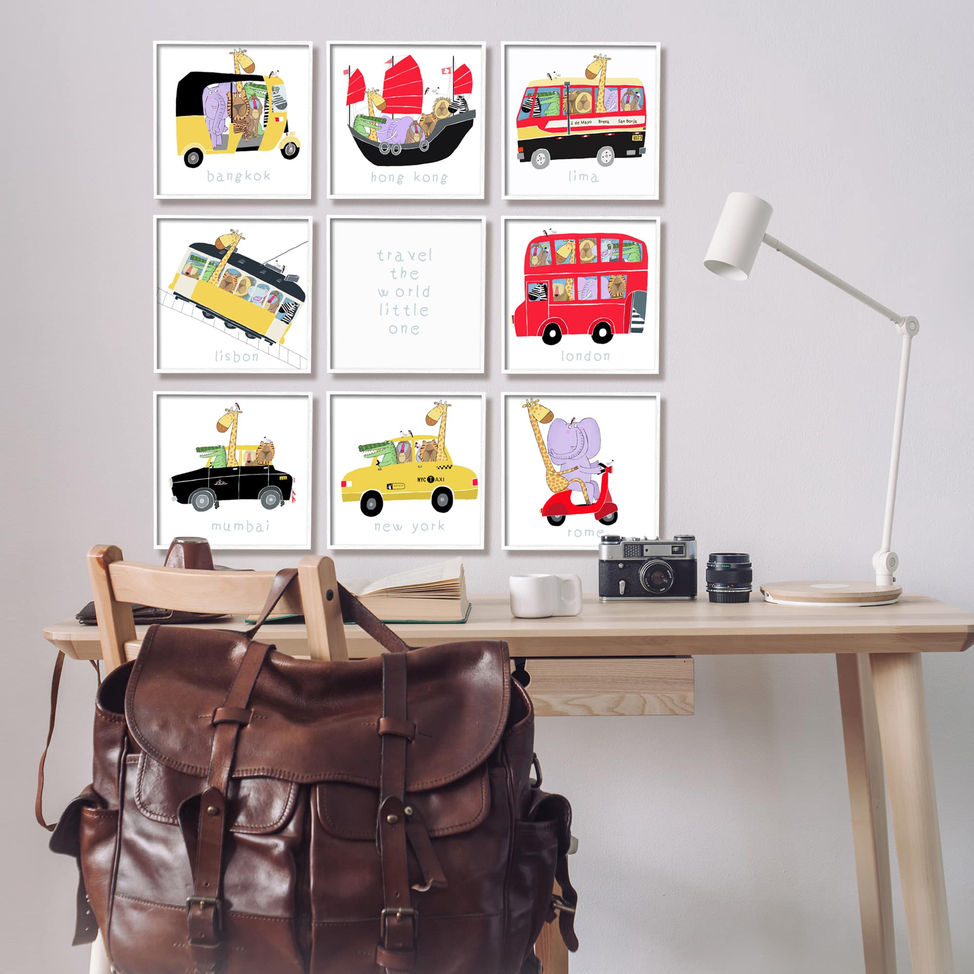 Stupell Industries Travel World Little One Kids' International Travel Transportation Framed Wall Art