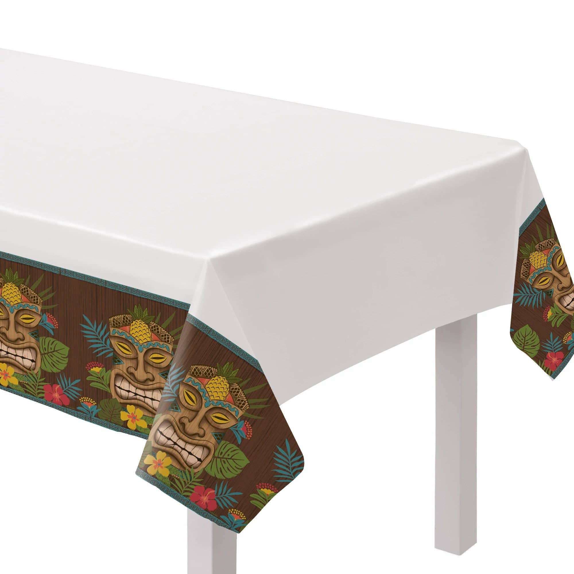 84&#x27;&#x27; x 54&#x27;&#x27; Vintage Tiki Plastic Table Cover