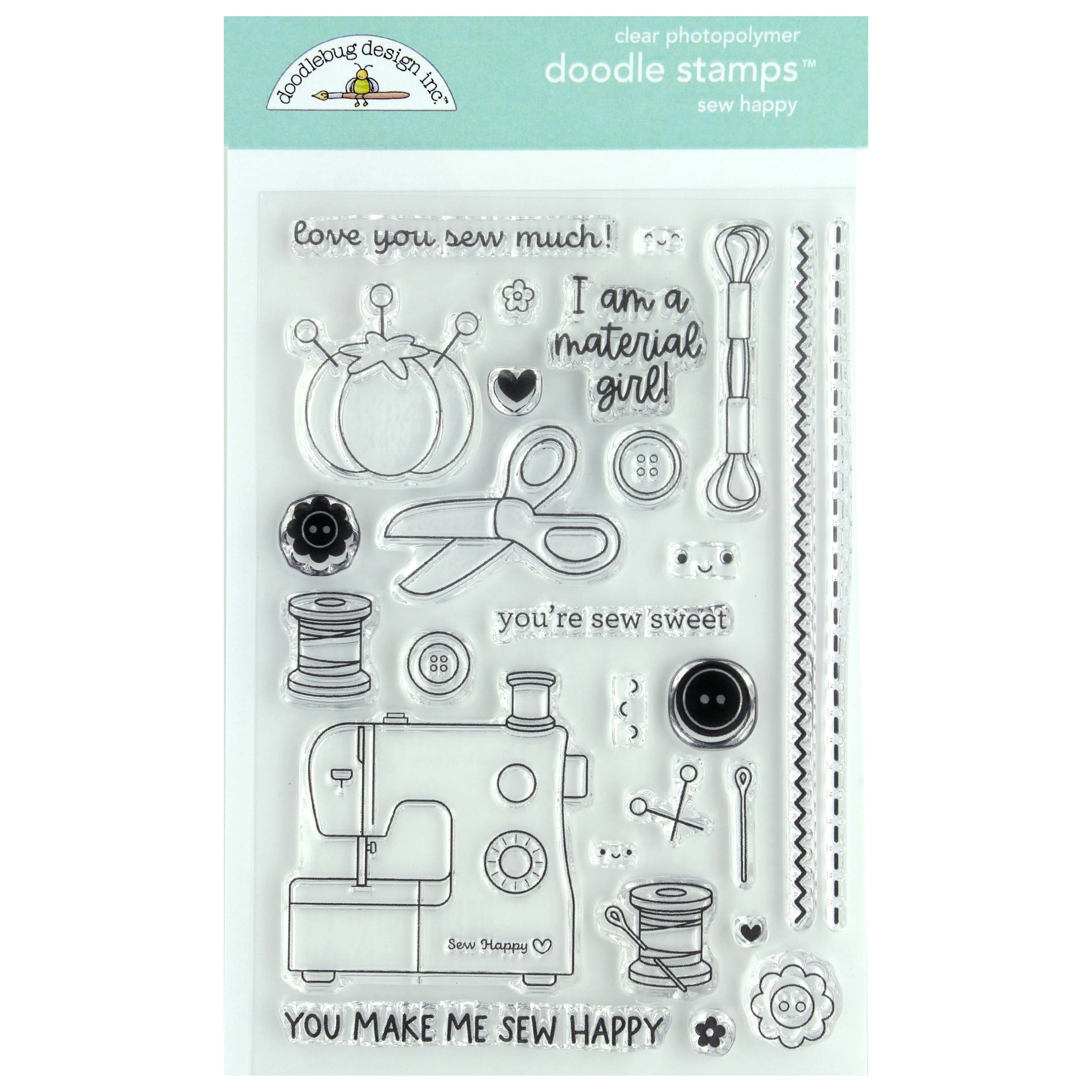 Doodlebug Design Inc.® Collection Cute & Crafty Sew Happy Doodle Stamps ...