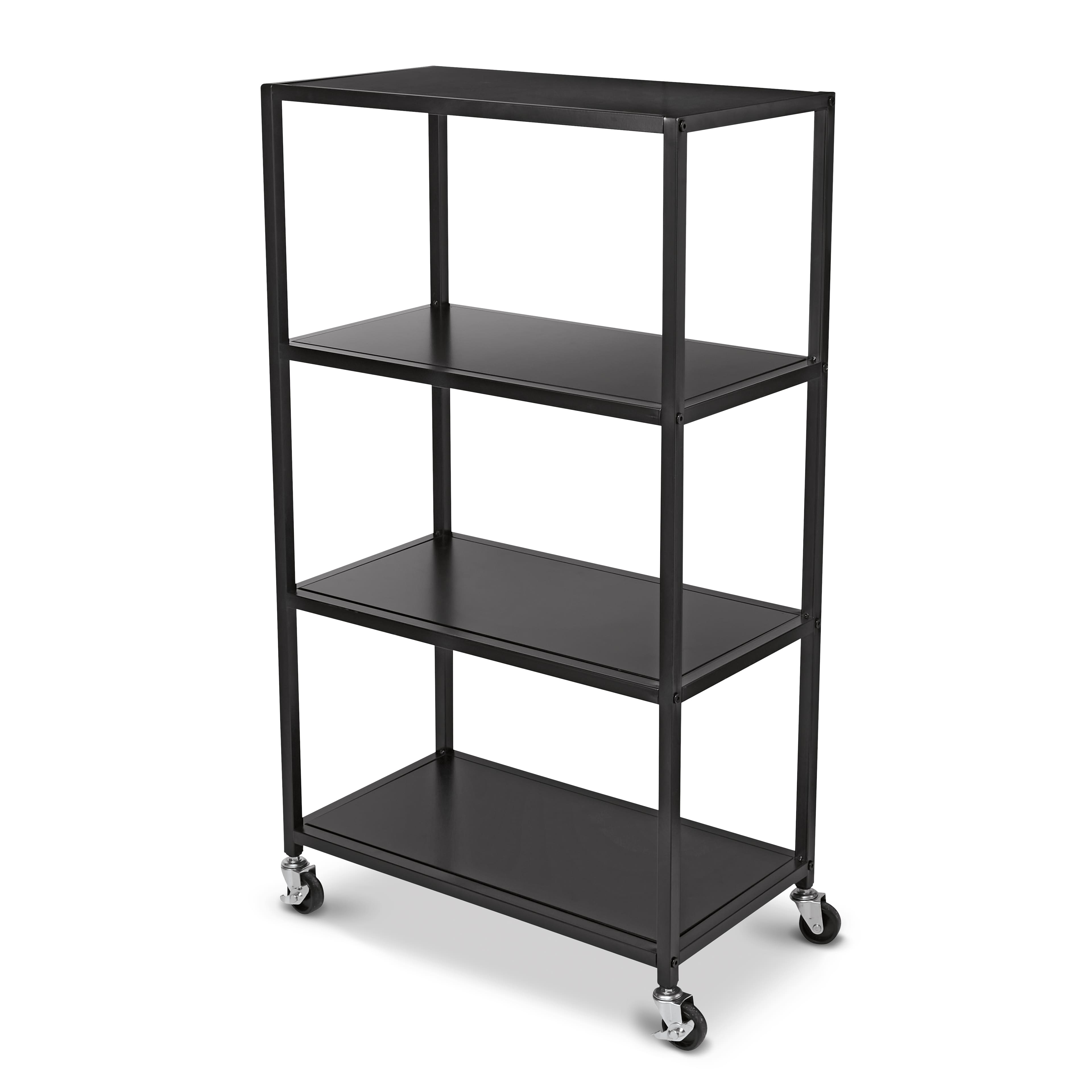 Black Heights 4-Tier Rolling Cart by Simply Tidy®