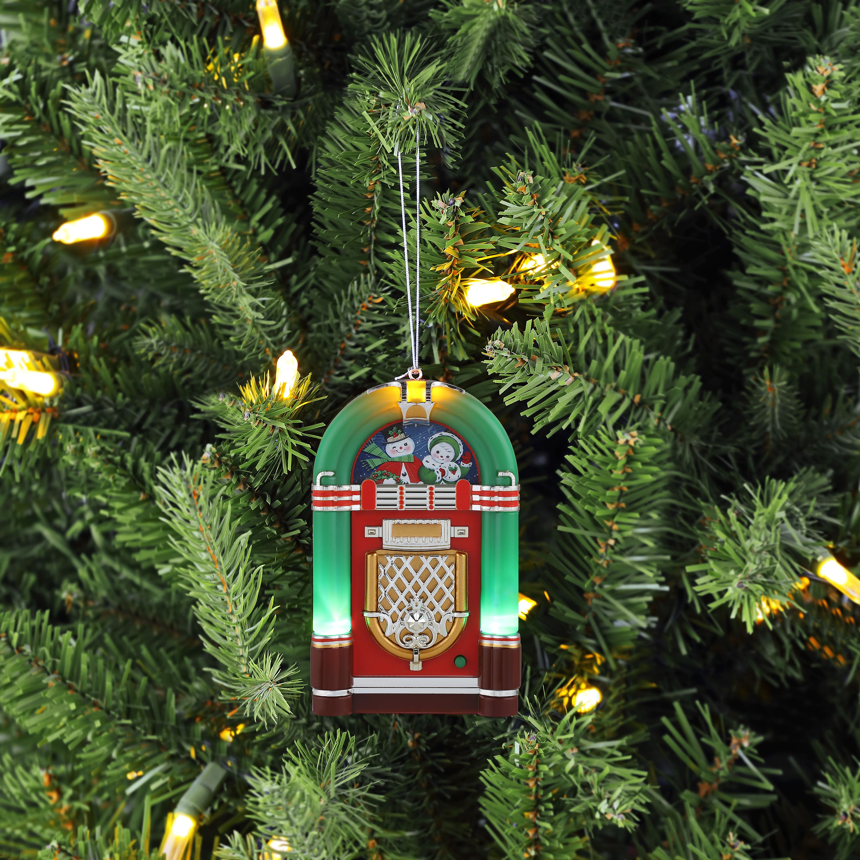 Miniature Green Vintage Jukebox Ornament