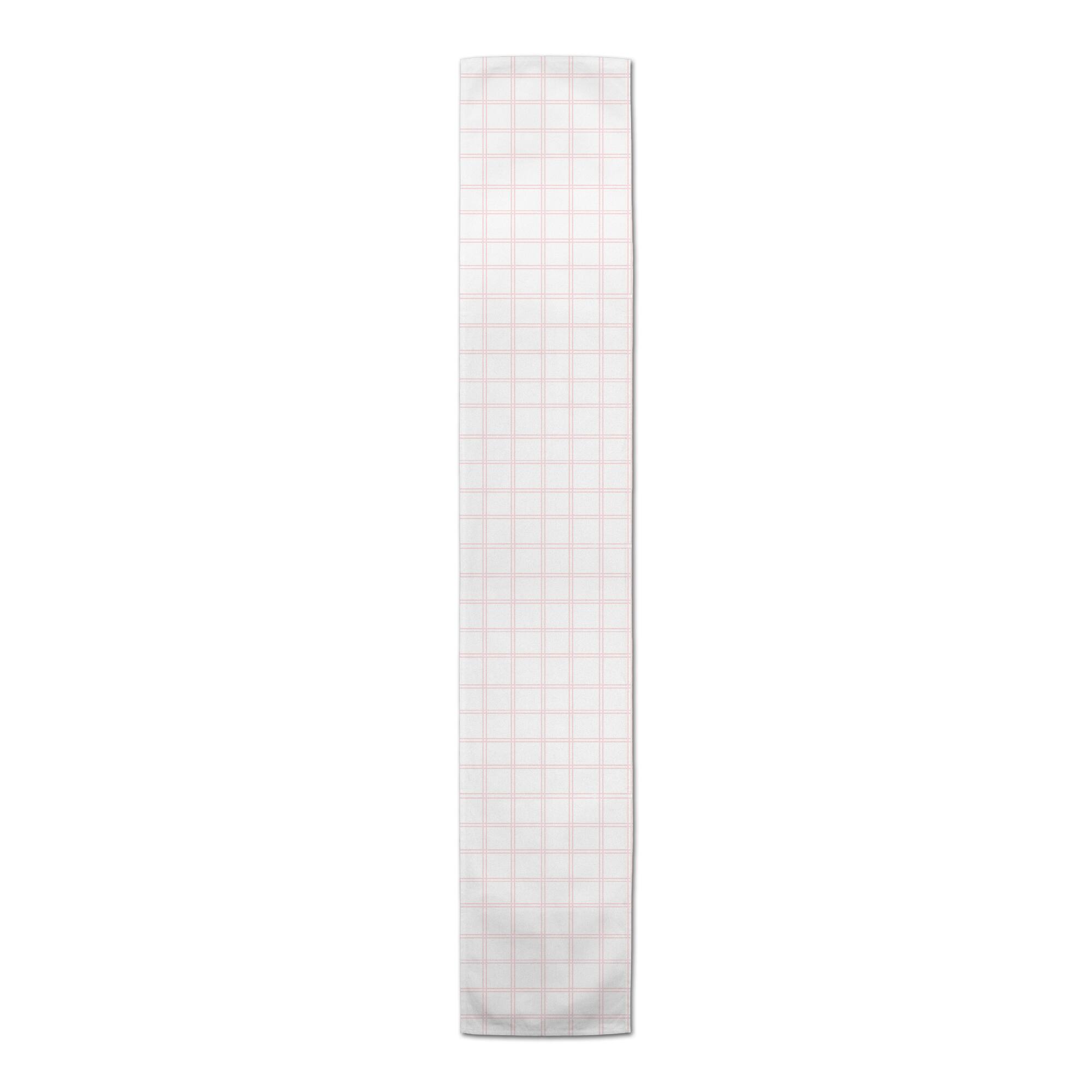 90" Pink Grid Pattern Poly Twill Table Runner
