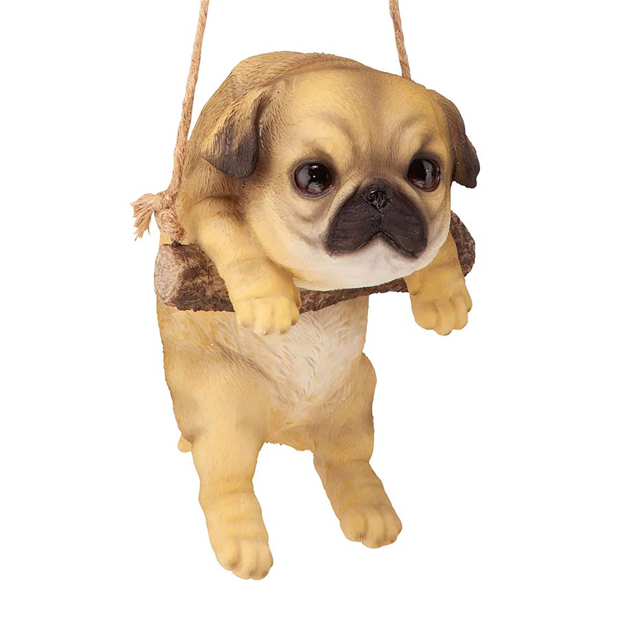 Design Toscano 8&#x22; Pug Puppy on a Perch Hanging Dog Sculpture