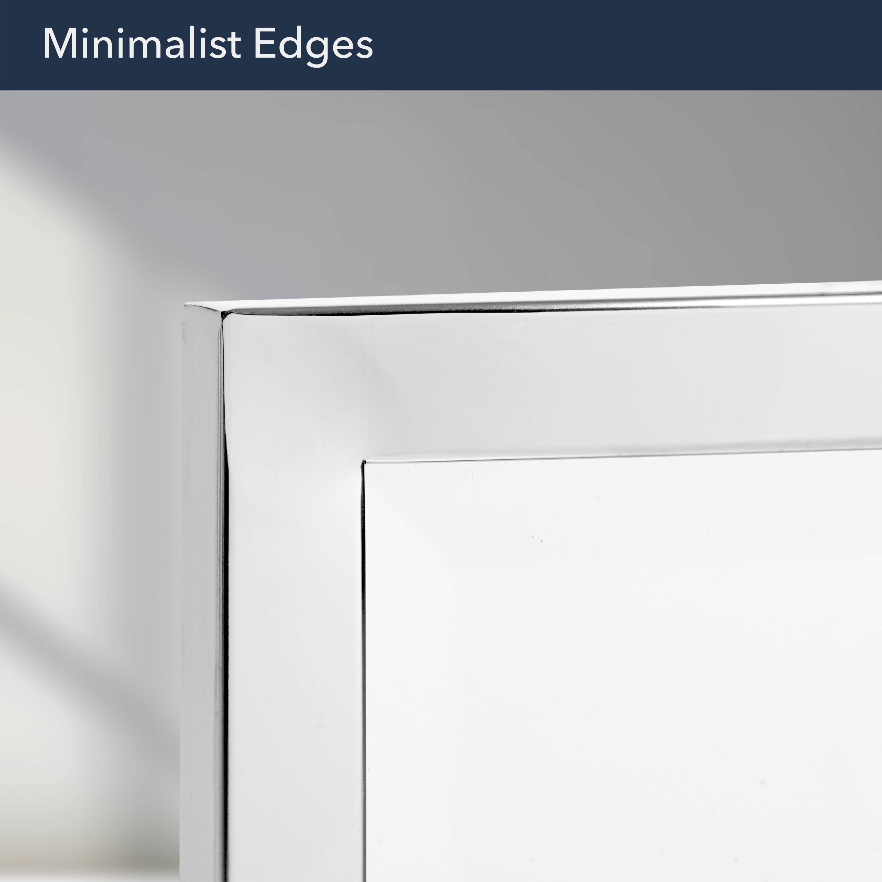 Head West Chrome Stainless Steel Beveled Wall Mirror