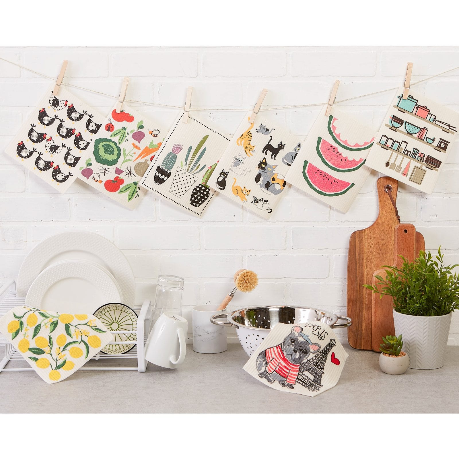 DII&#xAE; Dog In Paris Swedish Dishcloth, 3ct.