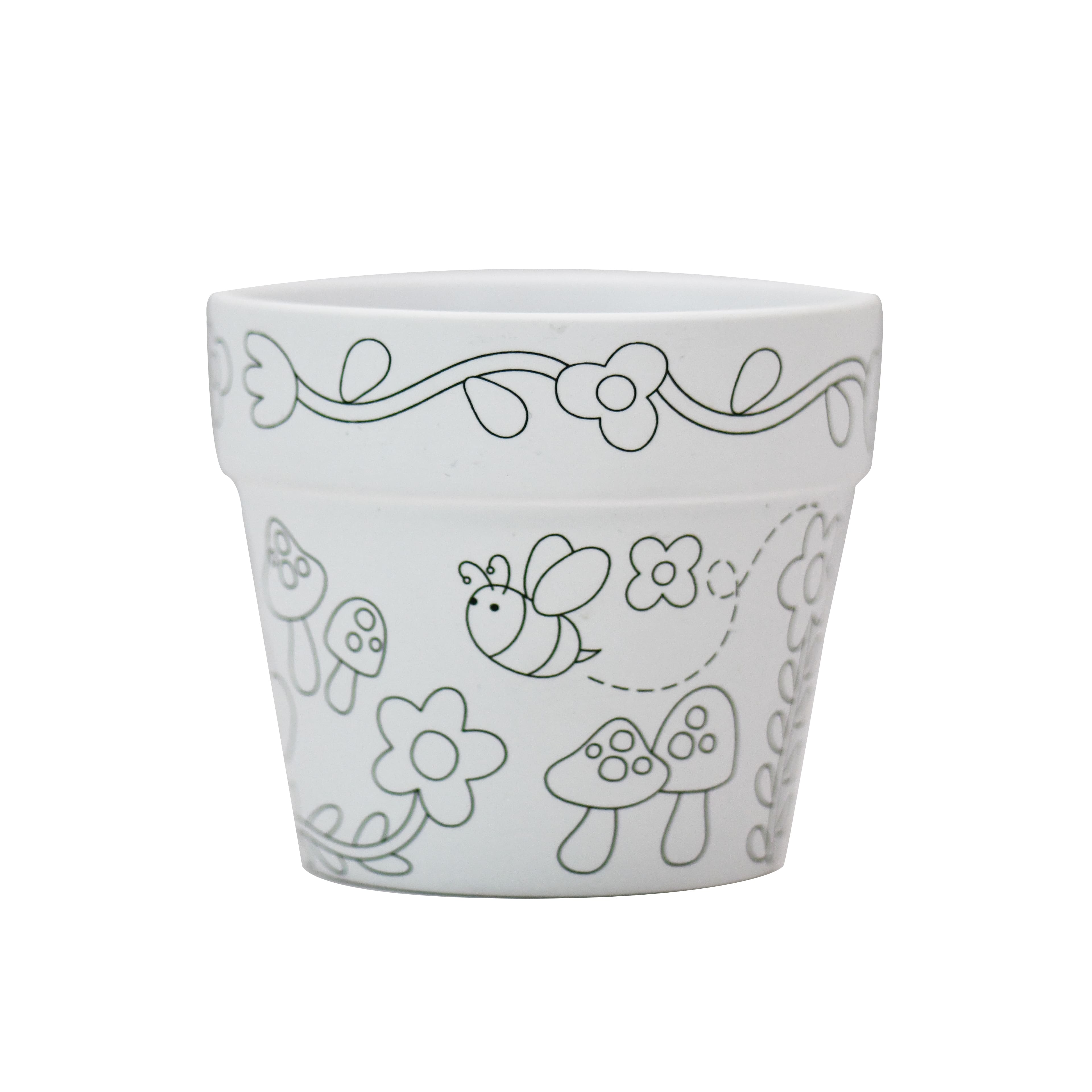 Colour Your Own Round Ceramic Flower Pot Kit by Creatology™