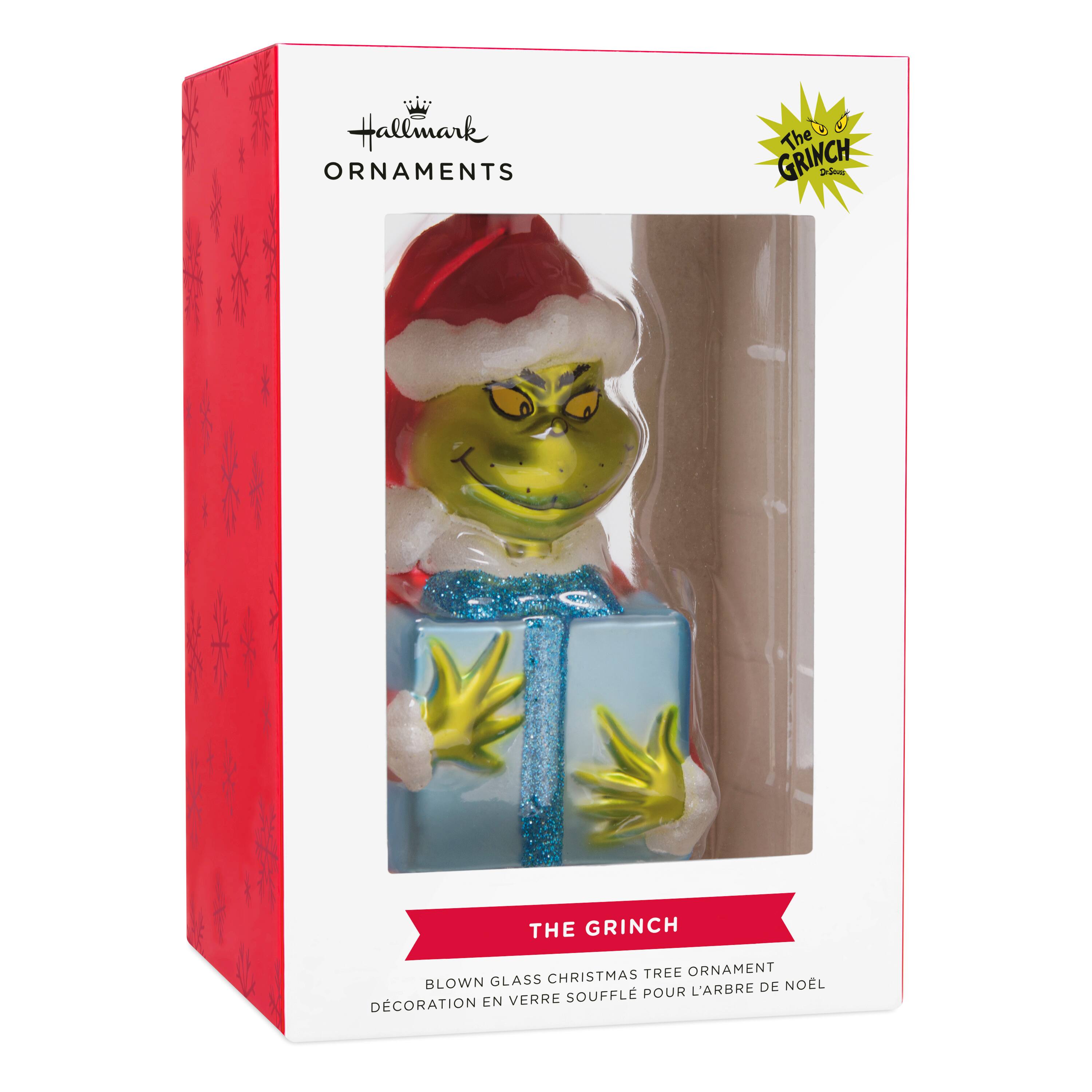 Hallmark Dr. Seuss&#x27;s How the Grinch Stole Christmas&#x2122; 4.5&#x22; Grinch with Present Blown Glass Ornament