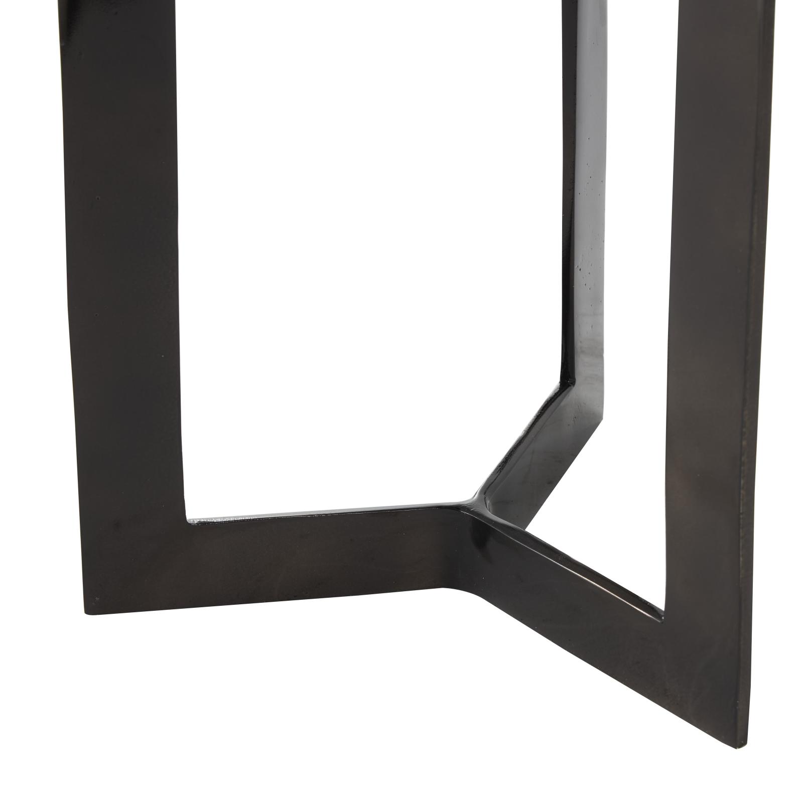 Black Aluminum Metal Tripod Accent Table Set