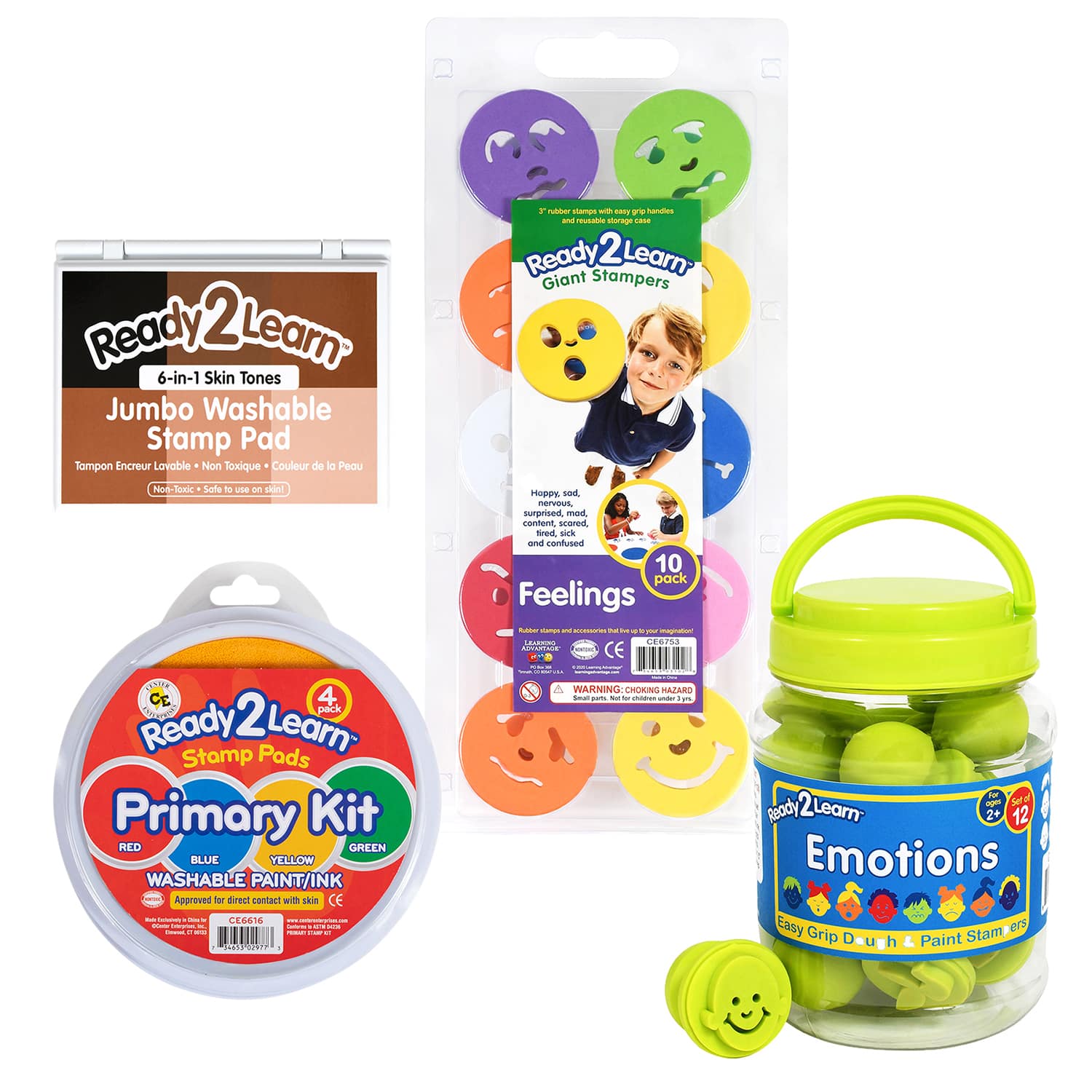 READY 2 LEARN&#x2122; Feelings &#x26; Emotions Stampers Set with Stamp Pads Activity Kit