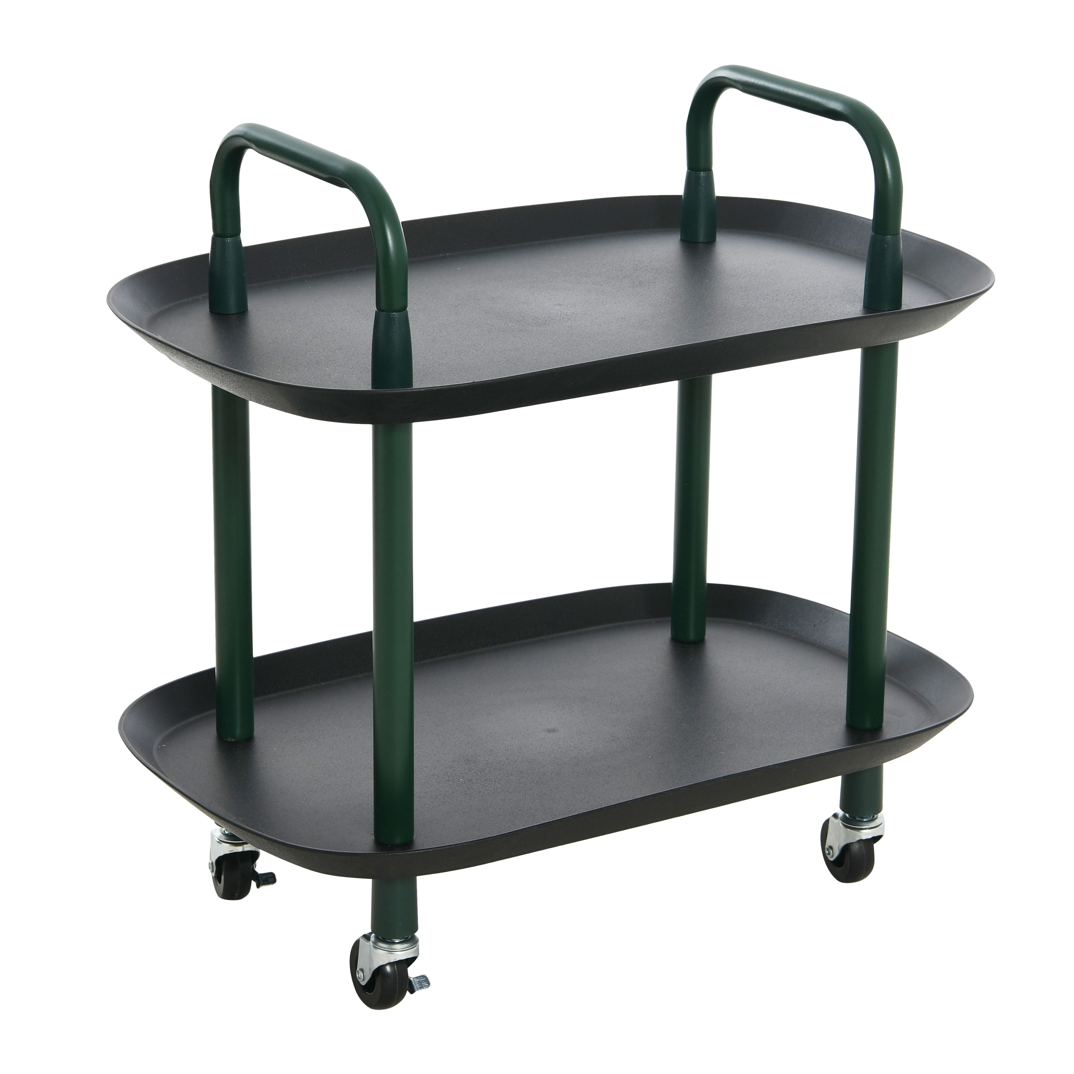 Hello Honey® Main + Mesa™ 2-Tier Modern Plastic and Metal Trolley