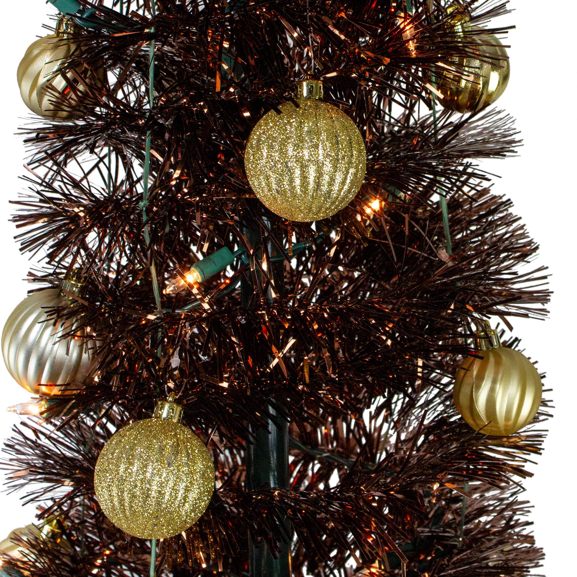 6ft. Pre-Lit Brown Pre-Decorated Pop-Up Artificial Christmas Tree